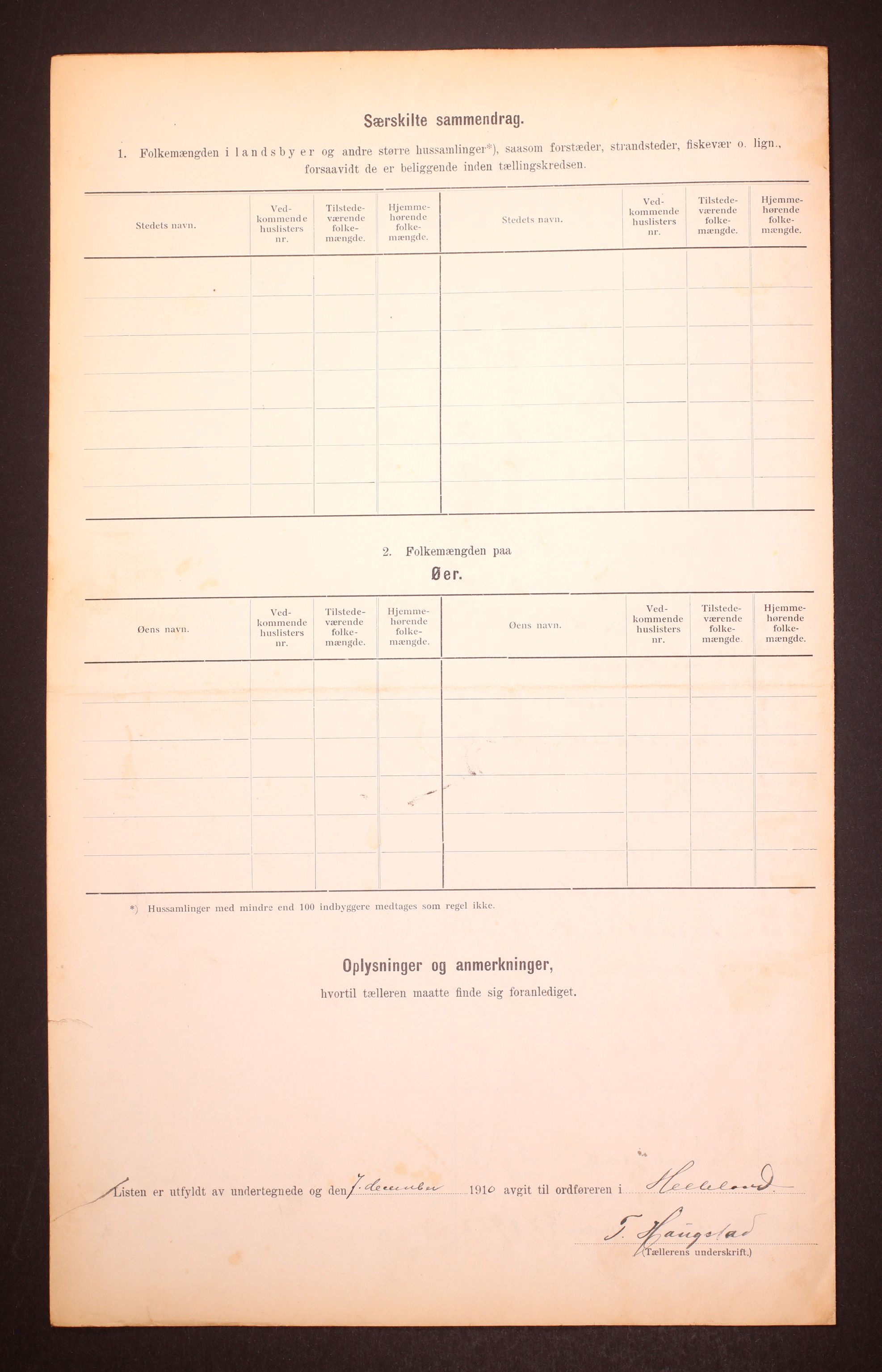 RA, 1910 census for Helleland, 1910, p. 12