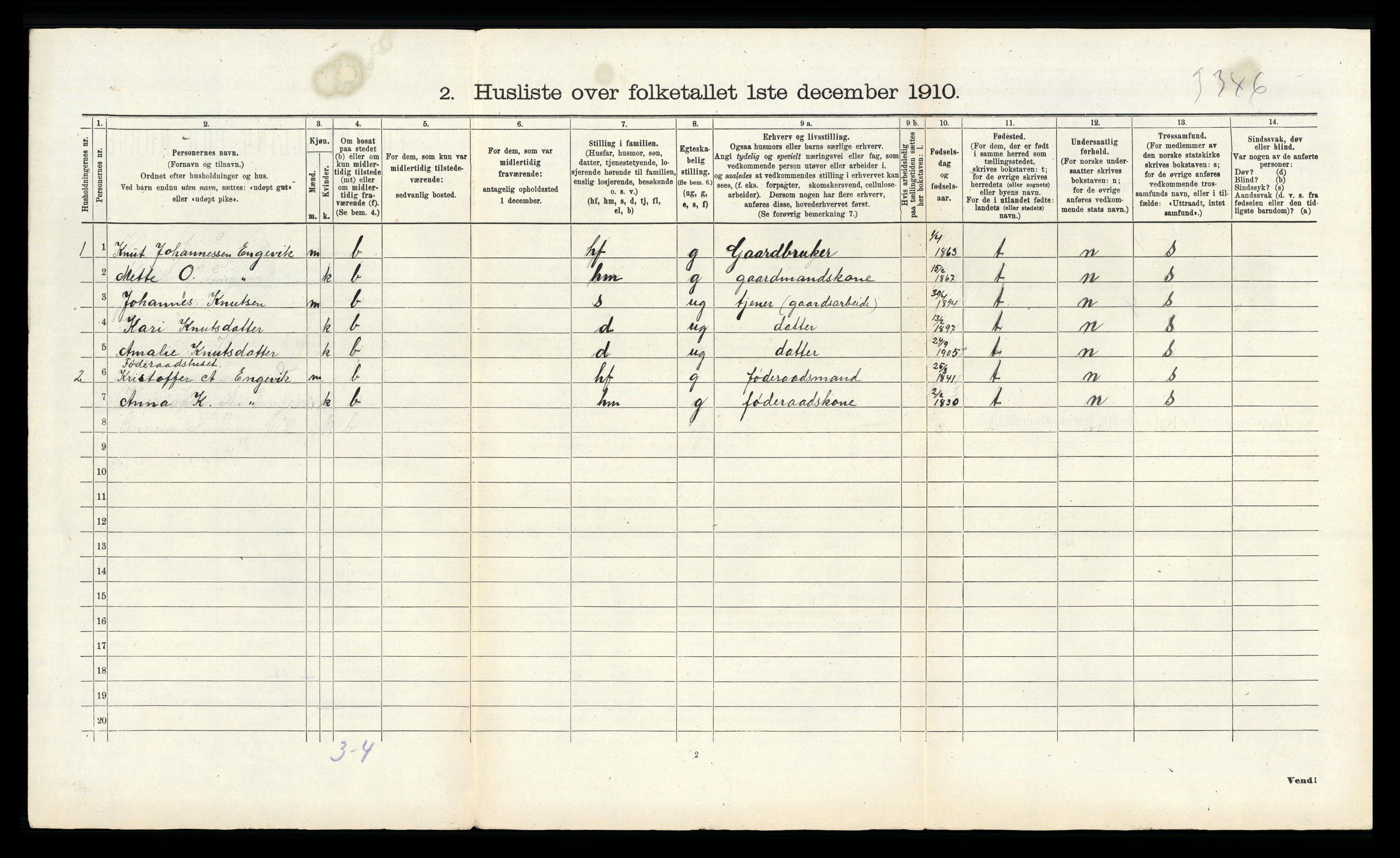 RA, 1910 census for Fitjar, 1910, p. 916