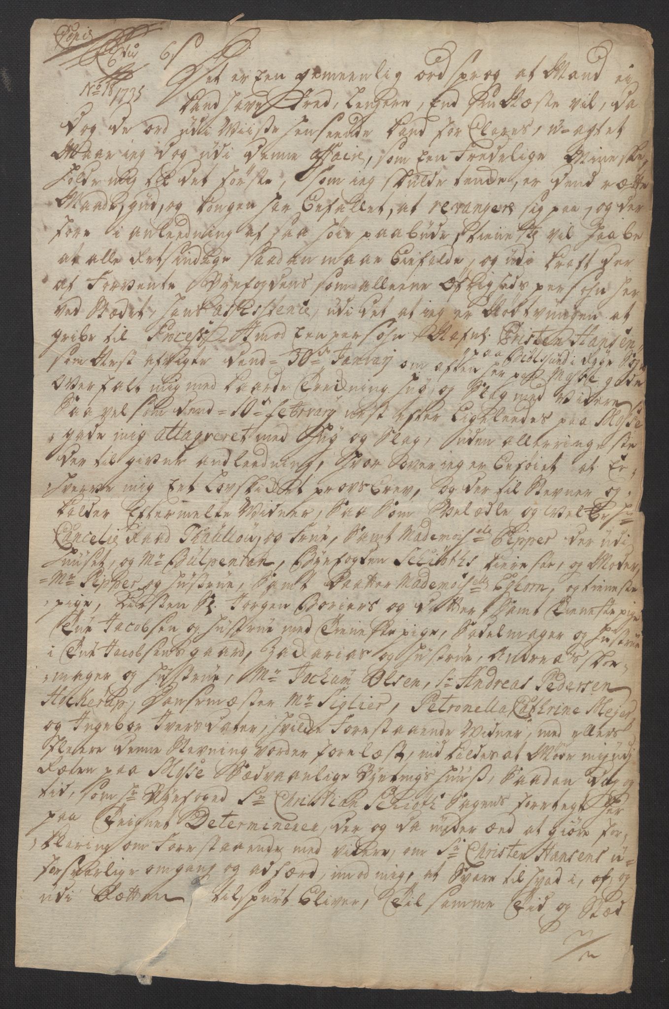 Stattholderembetet 1572-1771, AV/RA-EA-2870/Ef/L0108: Brev fra embetsmenn og andre, 1735-1736, p. 15