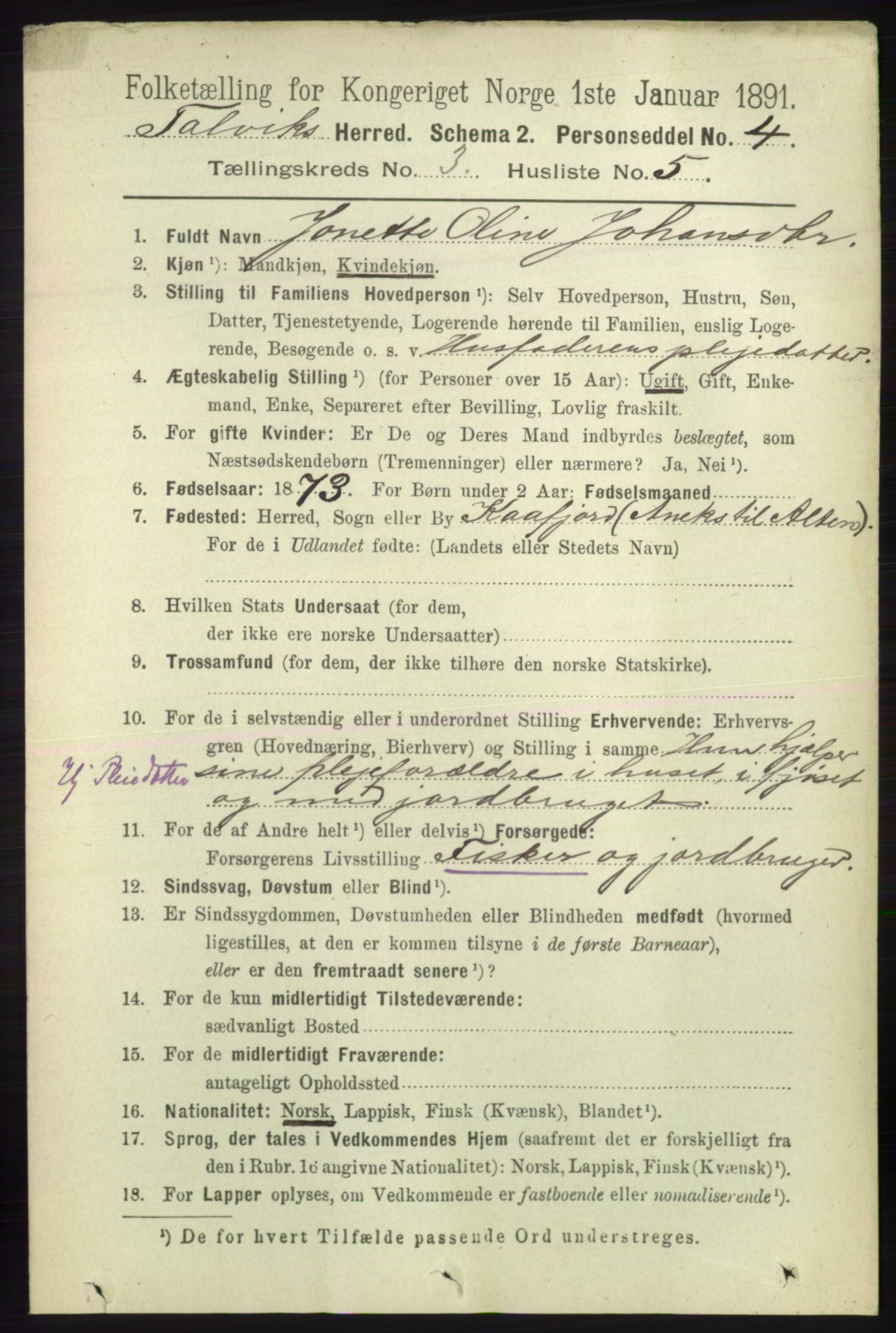 RA, 1891 census for 2013 Talvik, 1891, p. 747