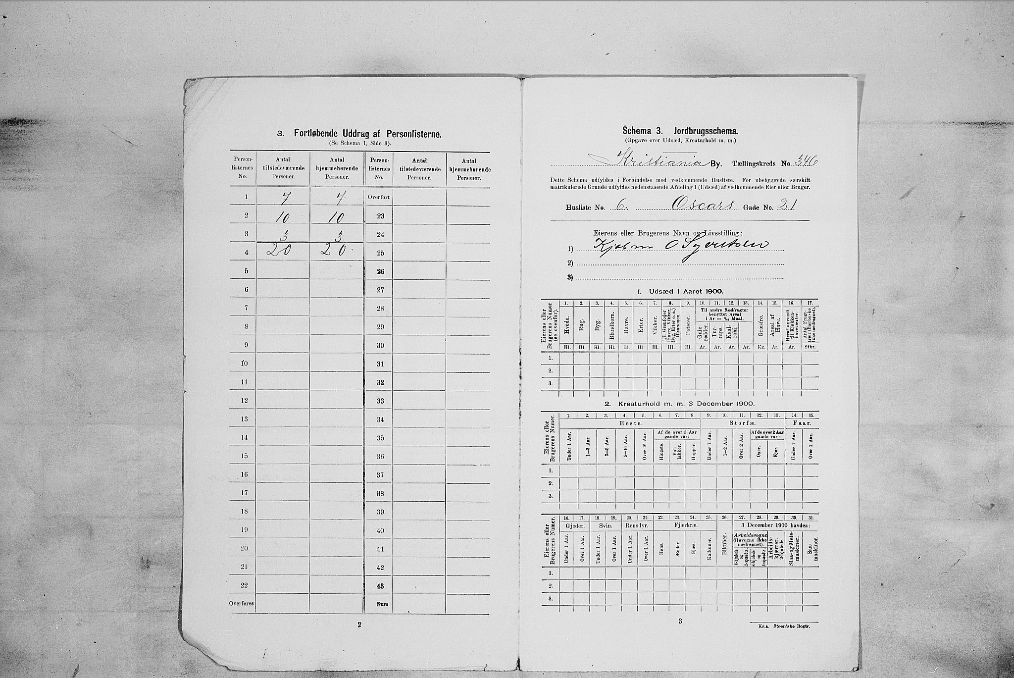 SAO, 1900 census for Kristiania, 1900, p. 68848