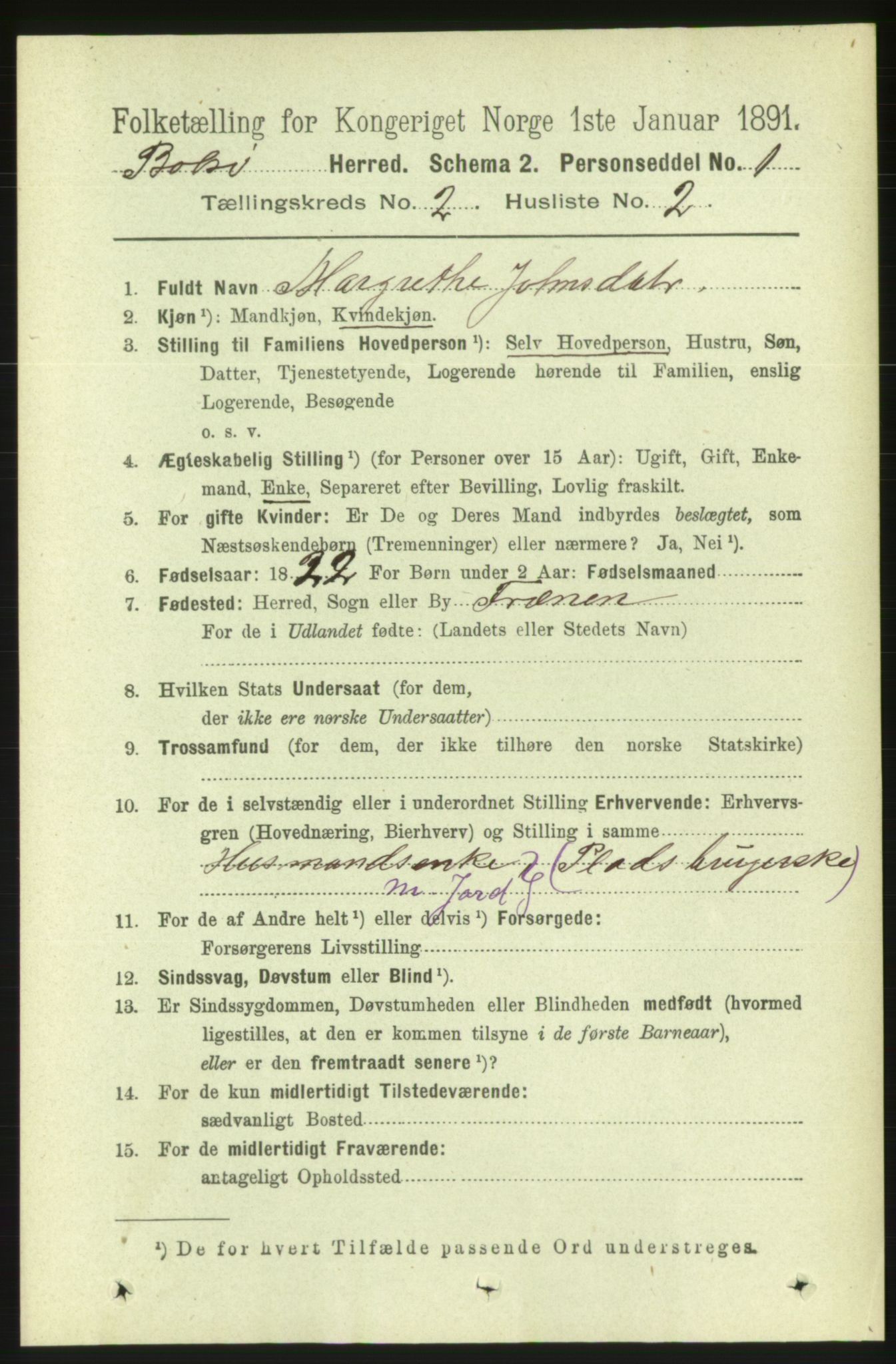 RA, 1891 census for 1544 Bolsøy, 1891, p. 998