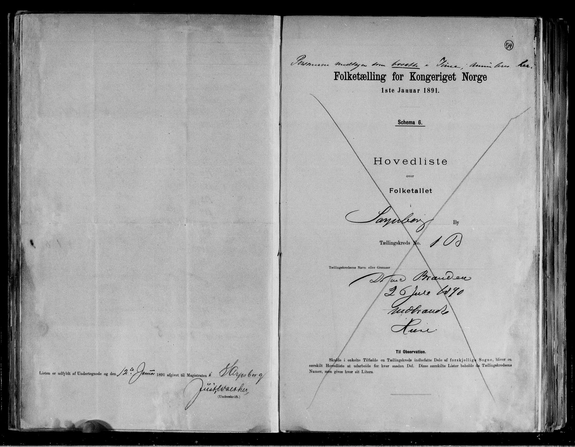 RA, 1891 census for 0102 Sarpsborg, 1891, p. 6