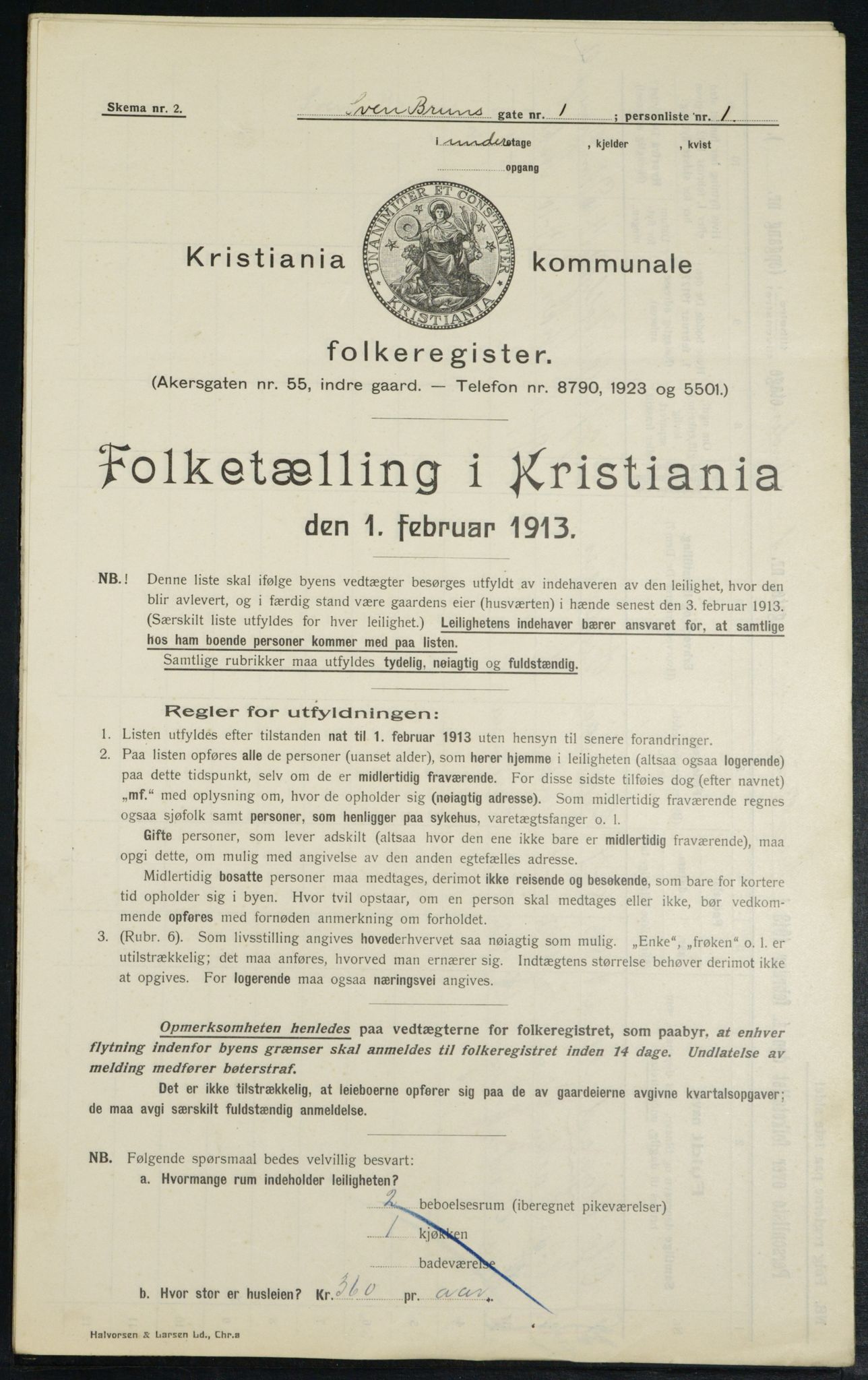 OBA, Municipal Census 1913 for Kristiania, 1913, p. 104847