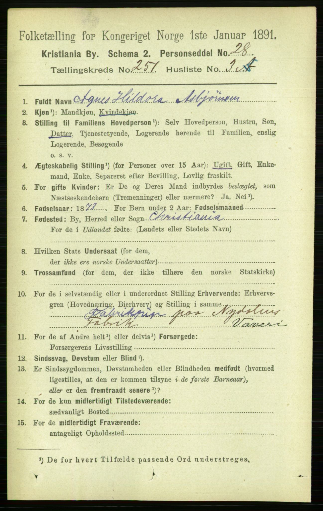 RA, 1891 census for 0301 Kristiania, 1891, p. 153092