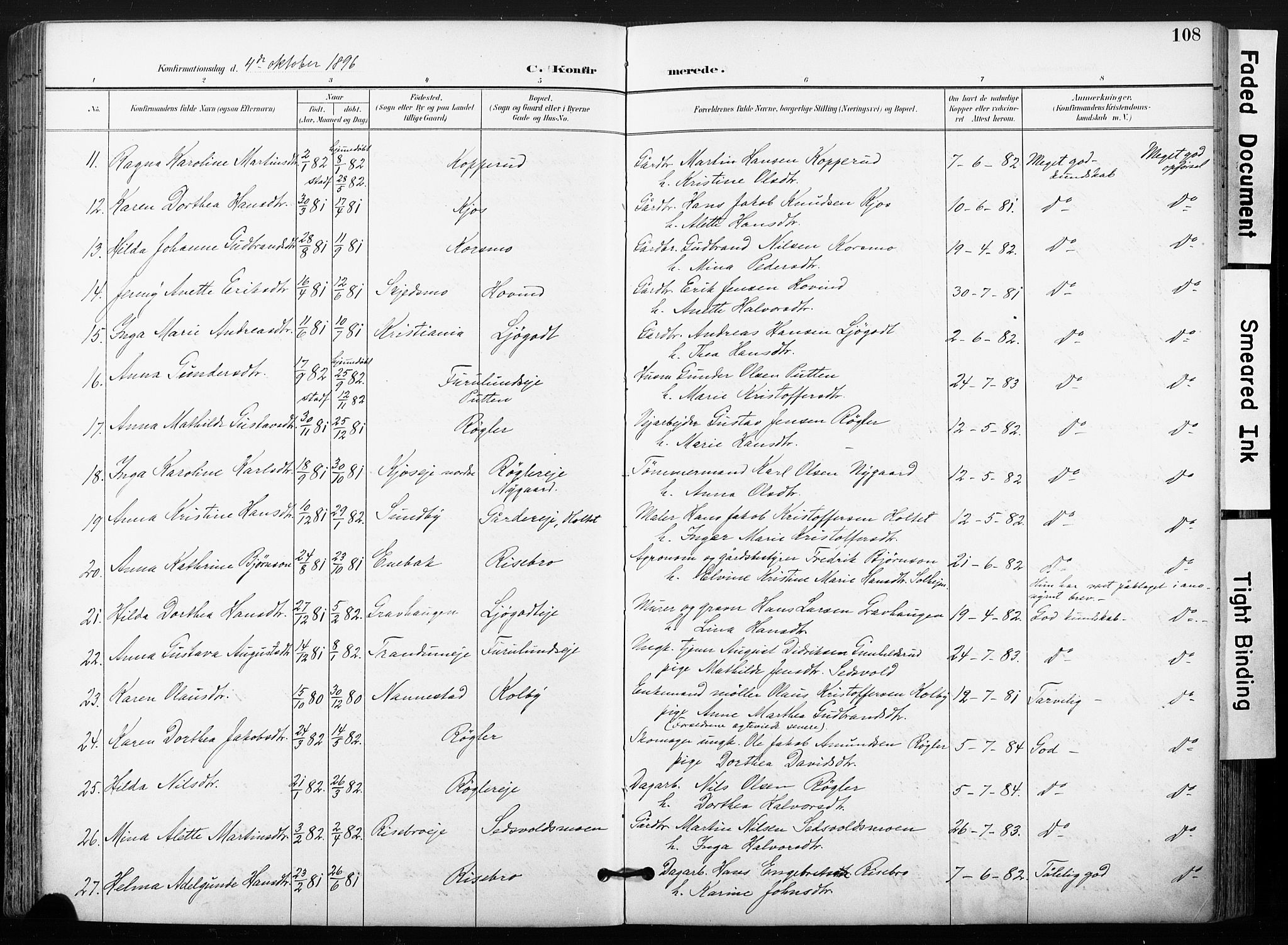 Ullensaker prestekontor Kirkebøker, AV/SAO-A-10236a/F/Fb/L0002: Parish register (official) no. II 2, 1894-1909, p. 108