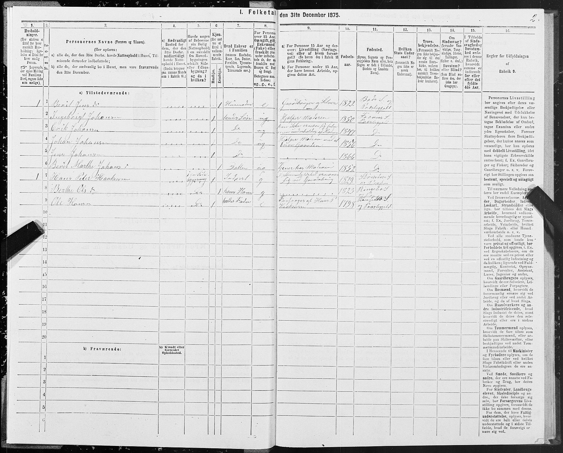 SAT, 1875 census for 1548P Fræna, 1875, p. 2002