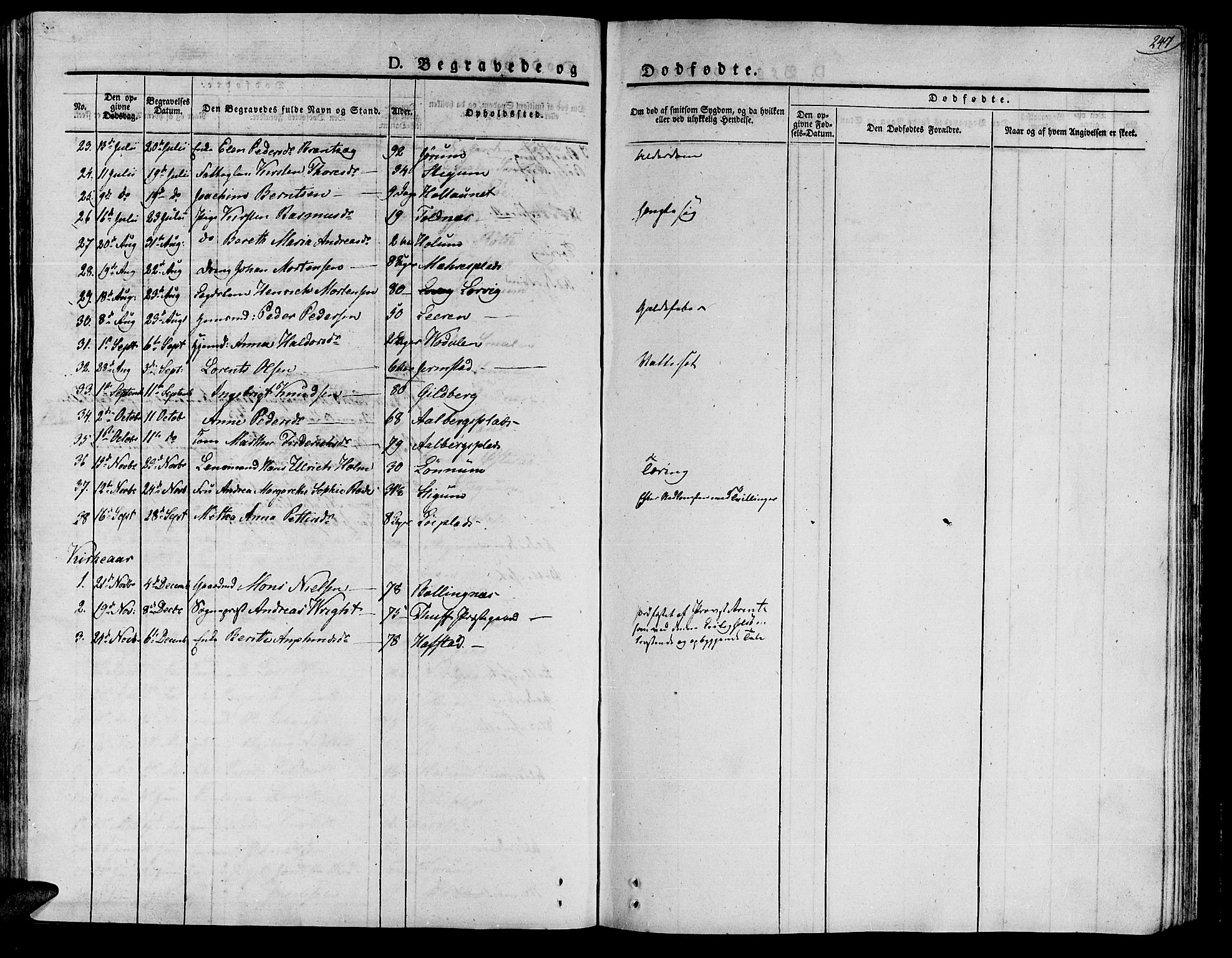 Ministerialprotokoller, klokkerbøker og fødselsregistre - Nord-Trøndelag, AV/SAT-A-1458/735/L0336: Parish register (official) no. 735A05 /1, 1825-1835, p. 247