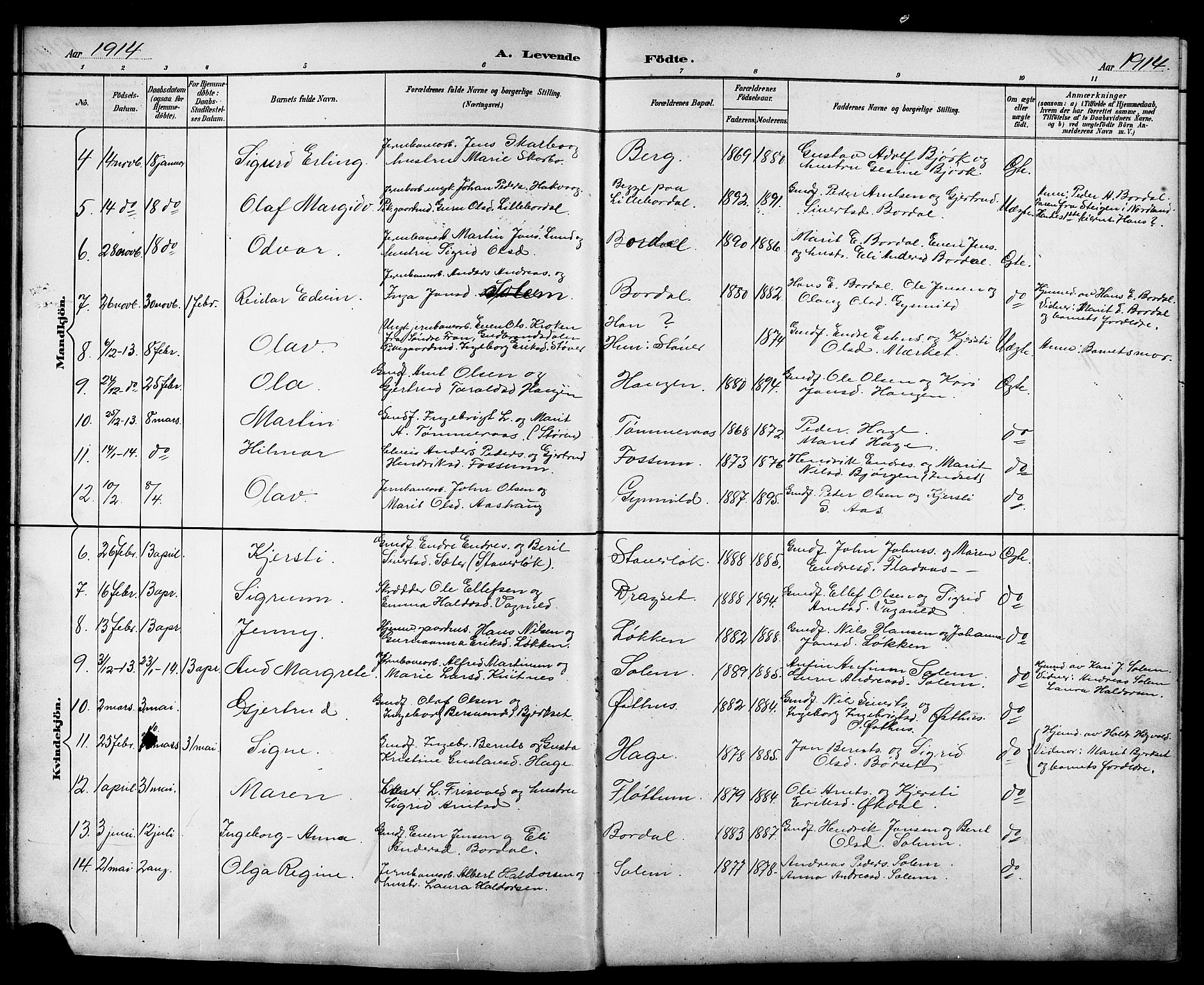 Ministerialprotokoller, klokkerbøker og fødselsregistre - Sør-Trøndelag, AV/SAT-A-1456/689/L1044: Parish register (copy) no. 689C03, 1893-1922