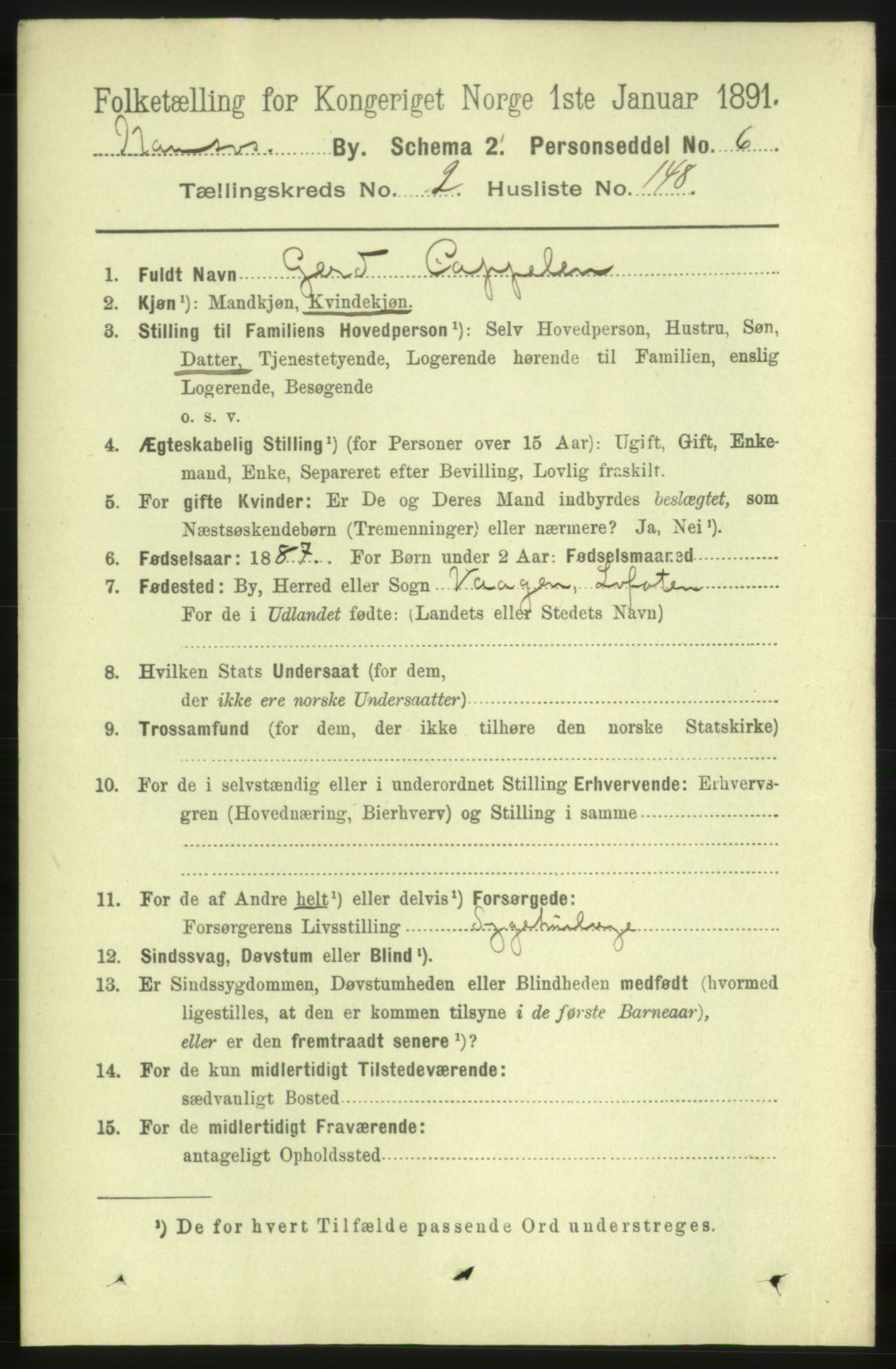 RA, 1891 census for 1703 Namsos, 1891, p. 1939