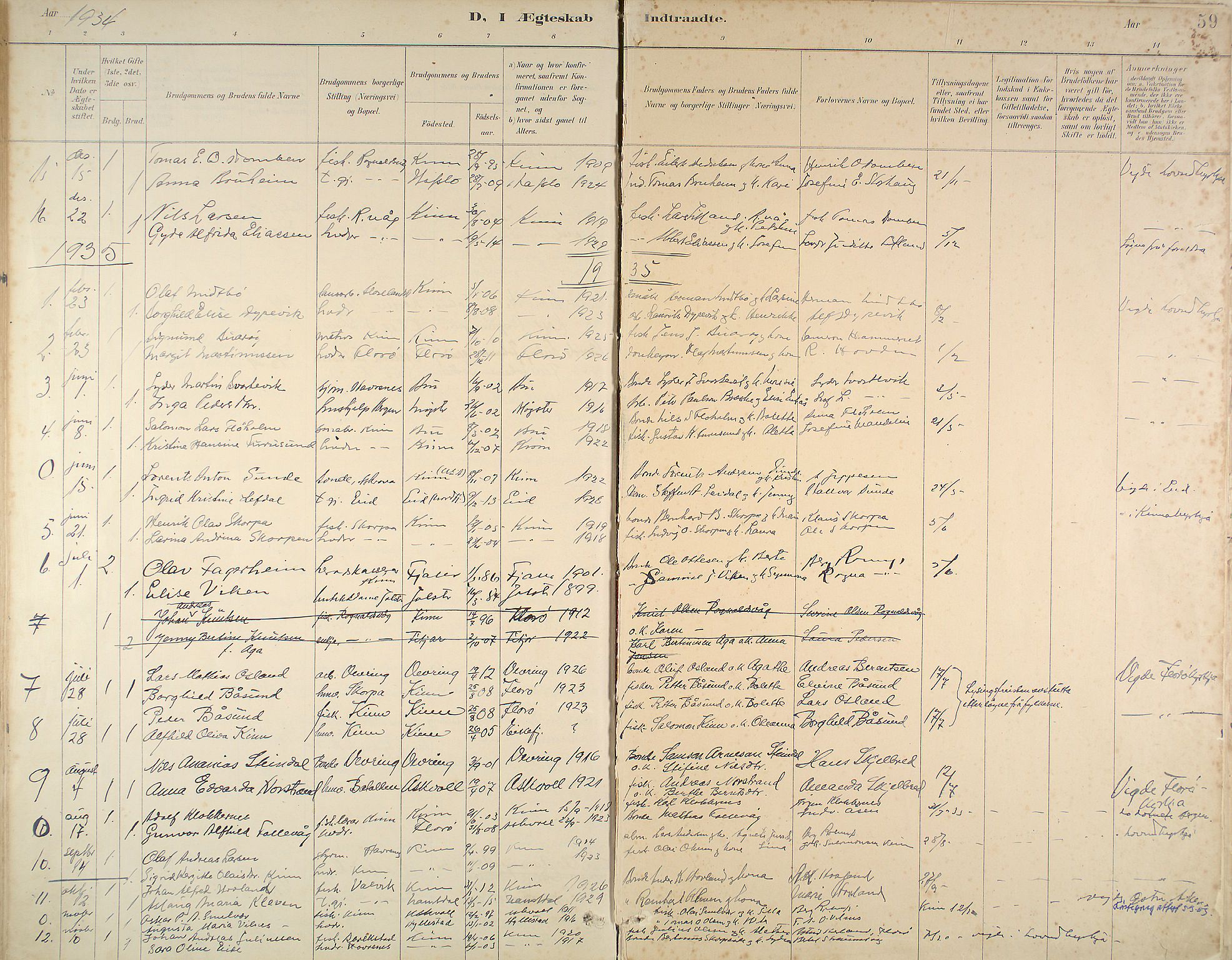 Kinn sokneprestembete, AV/SAB-A-80801/H/Haa/Haab/L0011: Parish register (official) no. B 11, 1886-1936, p. 59