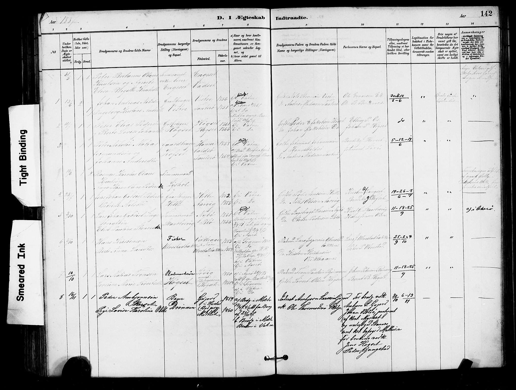 Ministerialprotokoller, klokkerbøker og fødselsregistre - Møre og Romsdal, AV/SAT-A-1454/525/L0376: Parish register (copy) no. 525C02, 1880-1902, p. 142