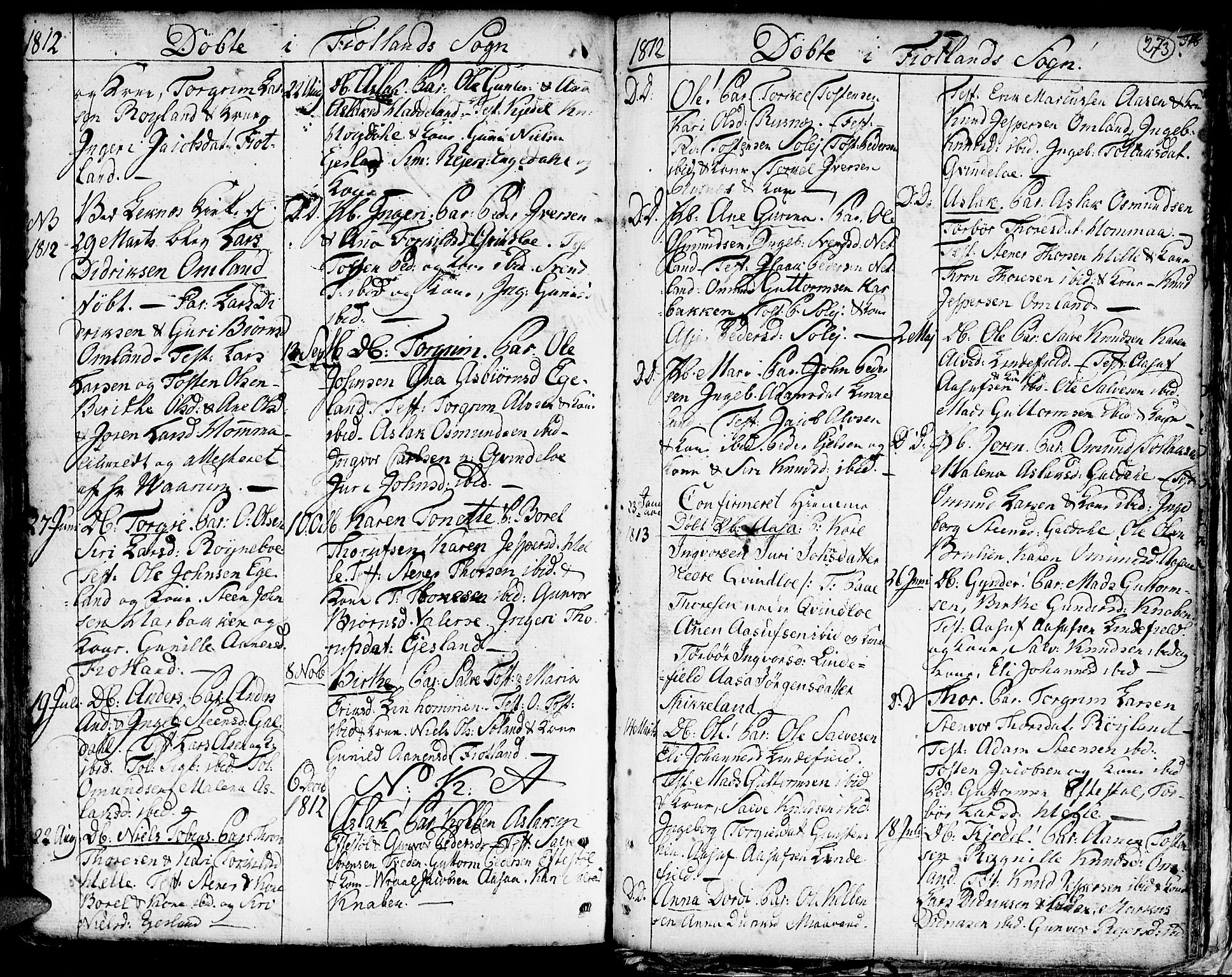 Hægebostad sokneprestkontor, AV/SAK-1111-0024/F/Fa/Faa/L0001: Parish register (official) no. A 1 /3, 1760-1826, p. 273