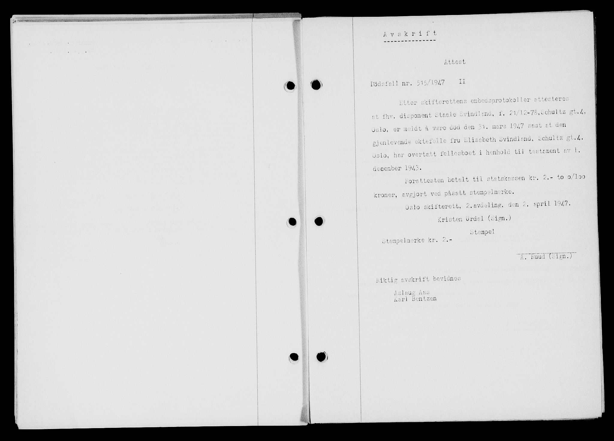 Flekkefjord sorenskriveri, SAK/1221-0001/G/Gb/Gba/L0063: Mortgage book no. A-11, 1947-1948, Diary no: : 1241/1947
