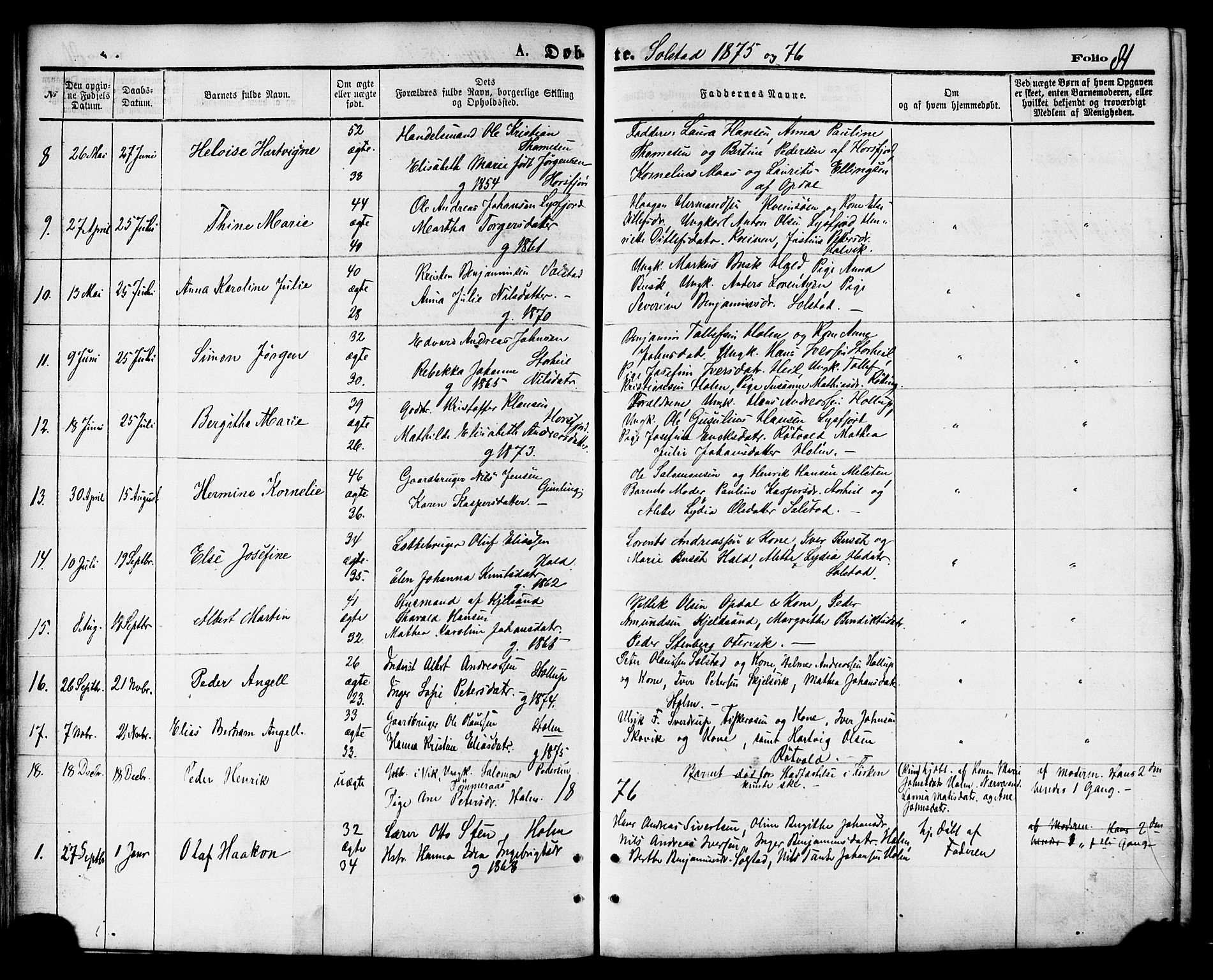 Ministerialprotokoller, klokkerbøker og fødselsregistre - Nordland, AV/SAT-A-1459/810/L0149: Parish register (official) no. 810A09 /2, 1874-1884, p. 81