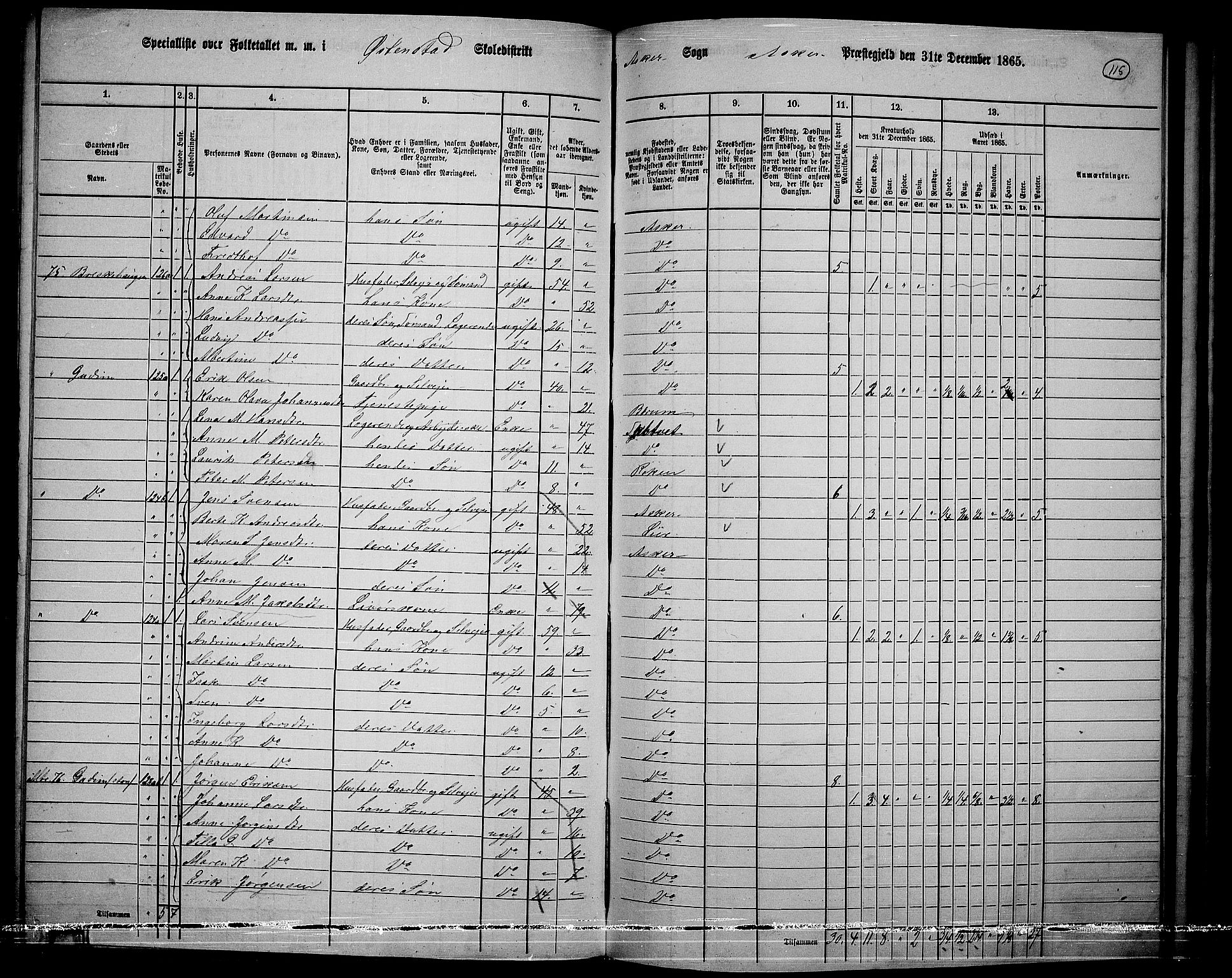 RA, 1865 census for Asker, 1865, p. 111