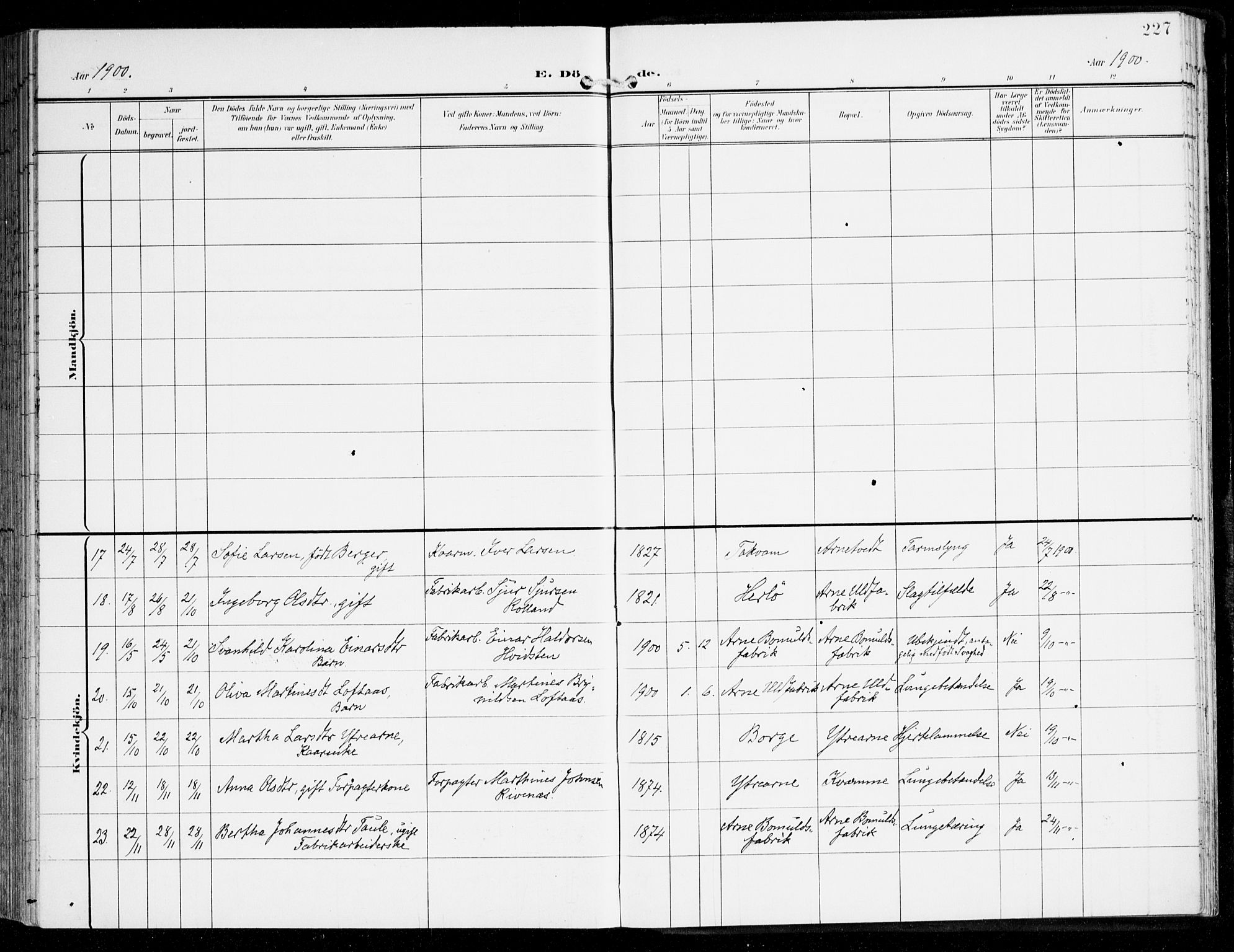 Haus sokneprestembete, AV/SAB-A-75601/H/Haa: Parish register (official) no. D 2, 1899-1912, p. 227