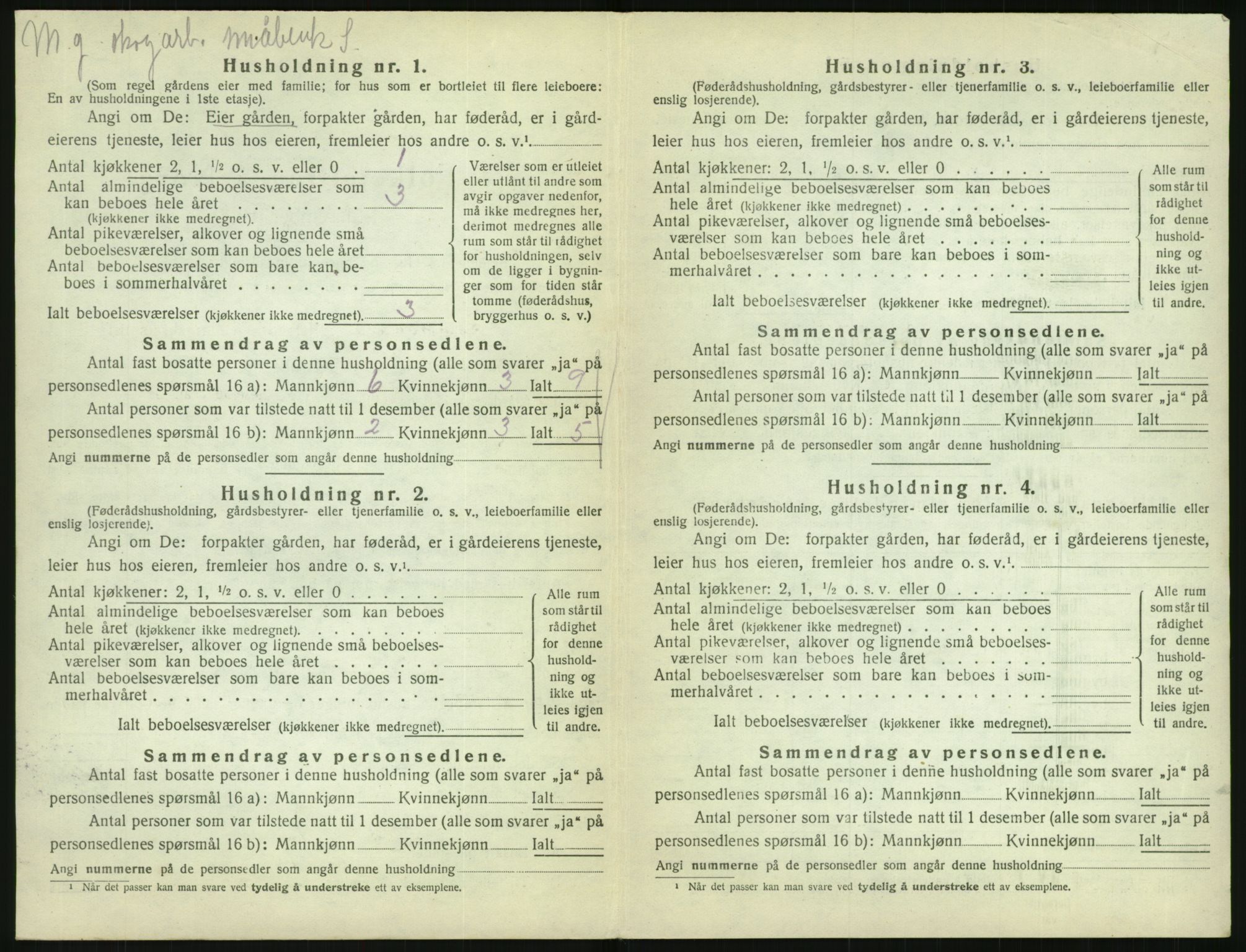 SAK, 1920 census for Vegårshei, 1920, p. 517