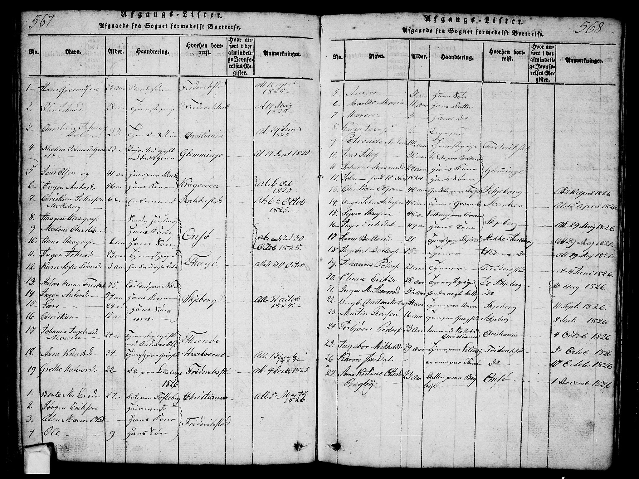 Borge prestekontor Kirkebøker, AV/SAO-A-10903/G/Ga/L0001: Parish register (copy) no.  I 1, 1815-1835, p. 567-568