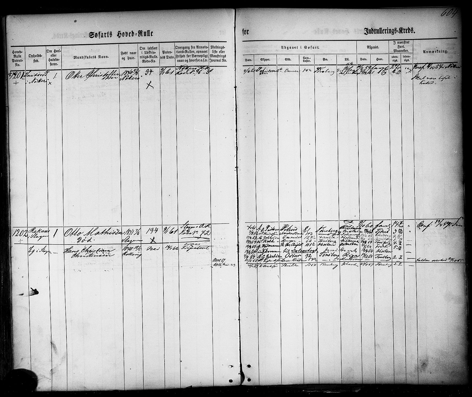 Tønsberg innrulleringskontor, AV/SAKO-A-786/F/Fc/Fca/L0001: Hovedrulle Patent nr. 1-1428, 1860-1861, p. 648