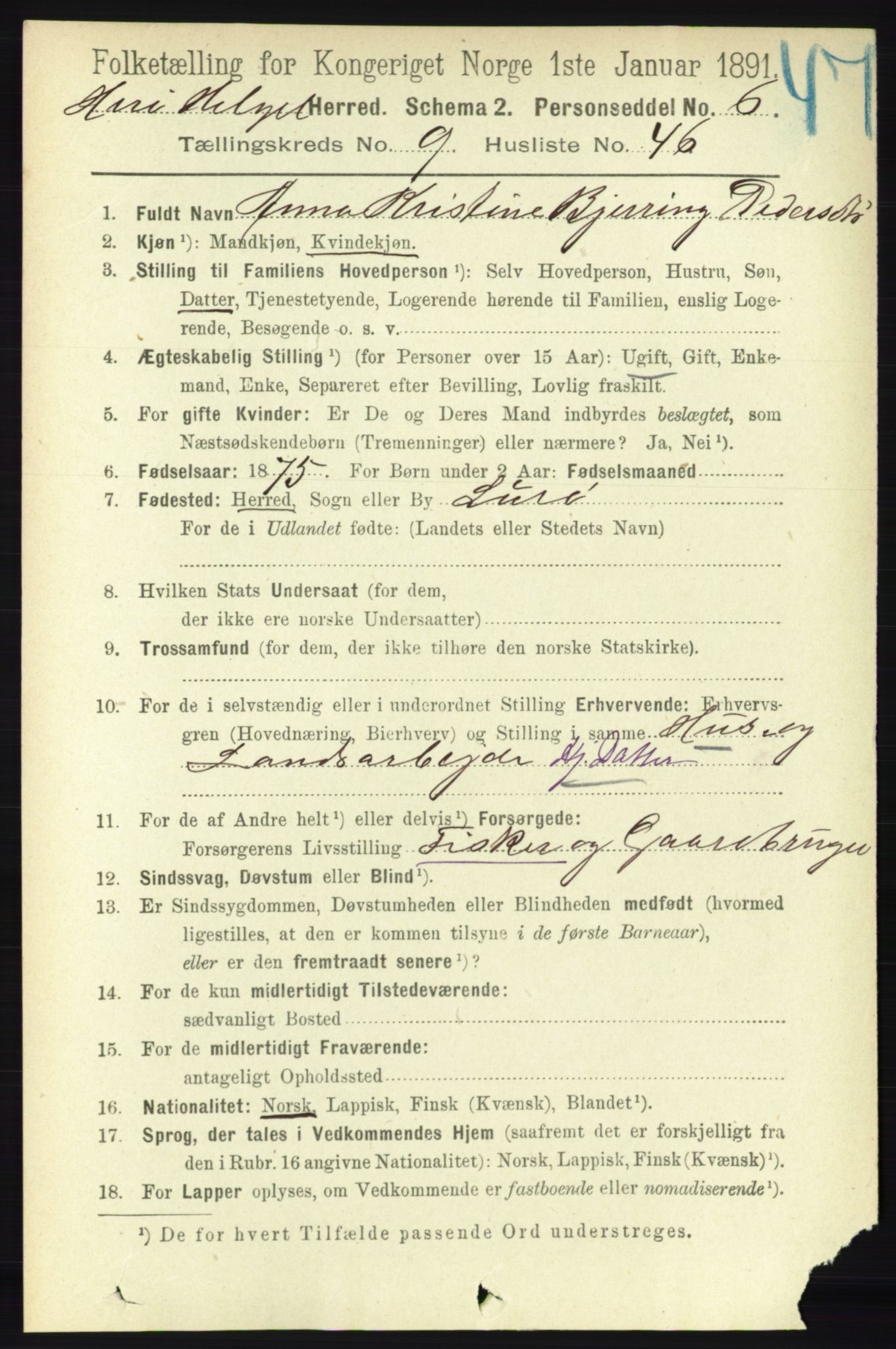 RA, 1891 census for 1818 Herøy, 1891, p. 3847