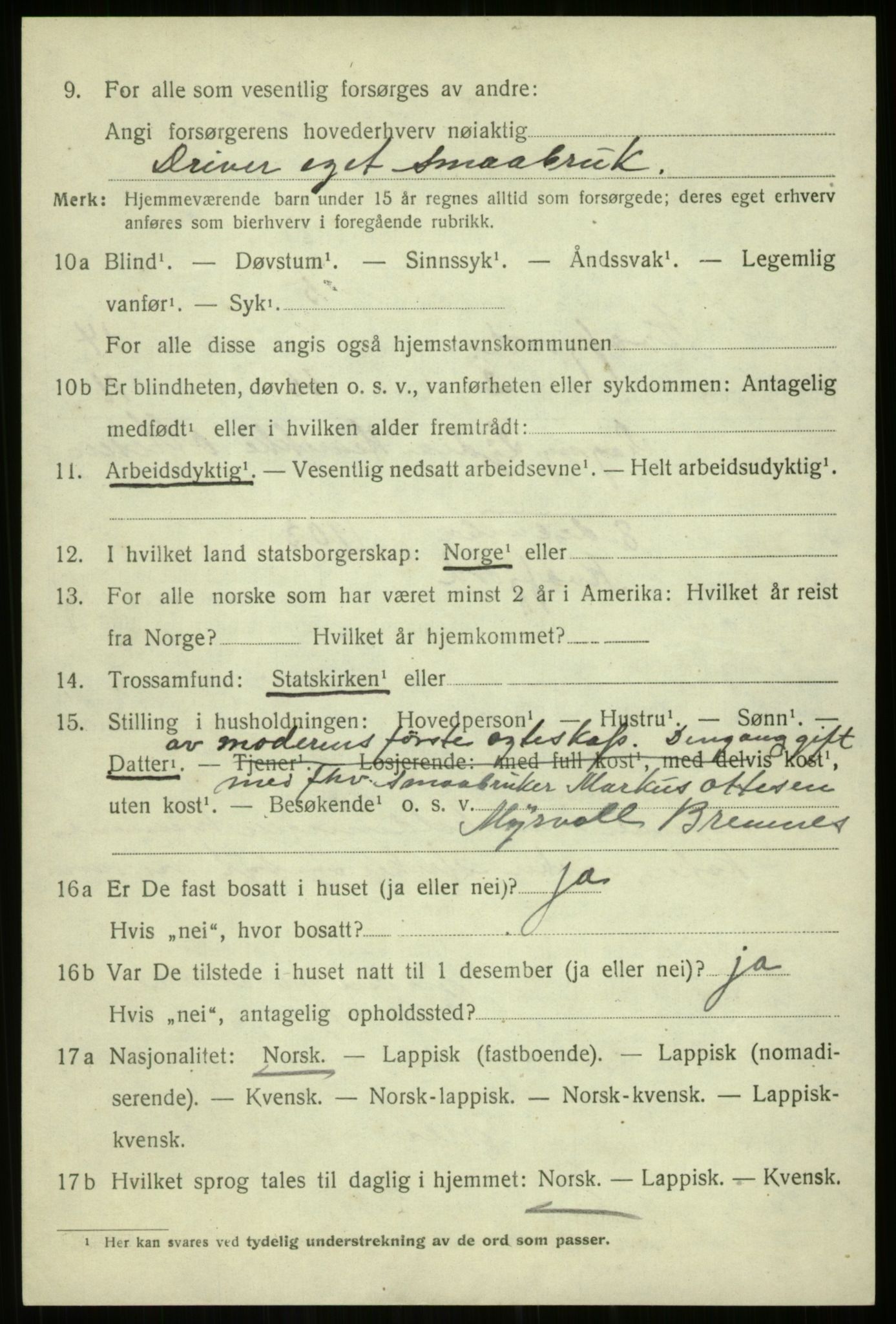 SATØ, 1920 census for Kvæfjord, 1920, p. 6684