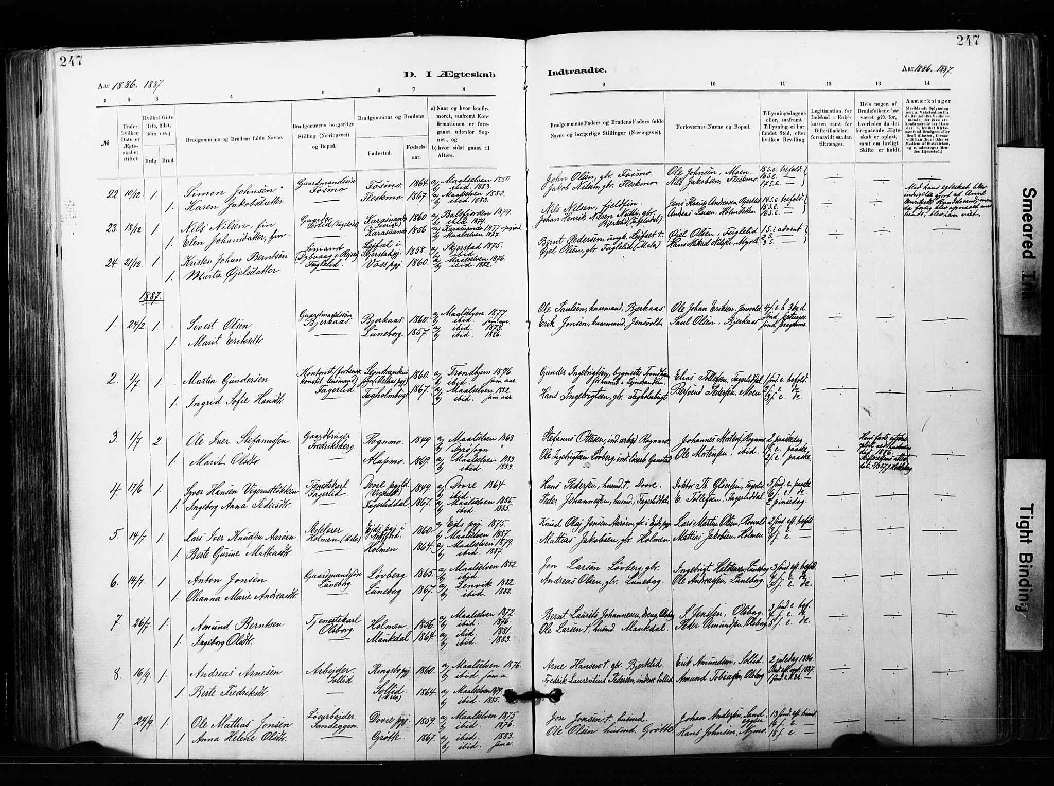 Målselv sokneprestembete, SATØ/S-1311/G/Ga/Gaa/L0007kirke: Parish register (official) no. 7, 1884-1903, p. 247