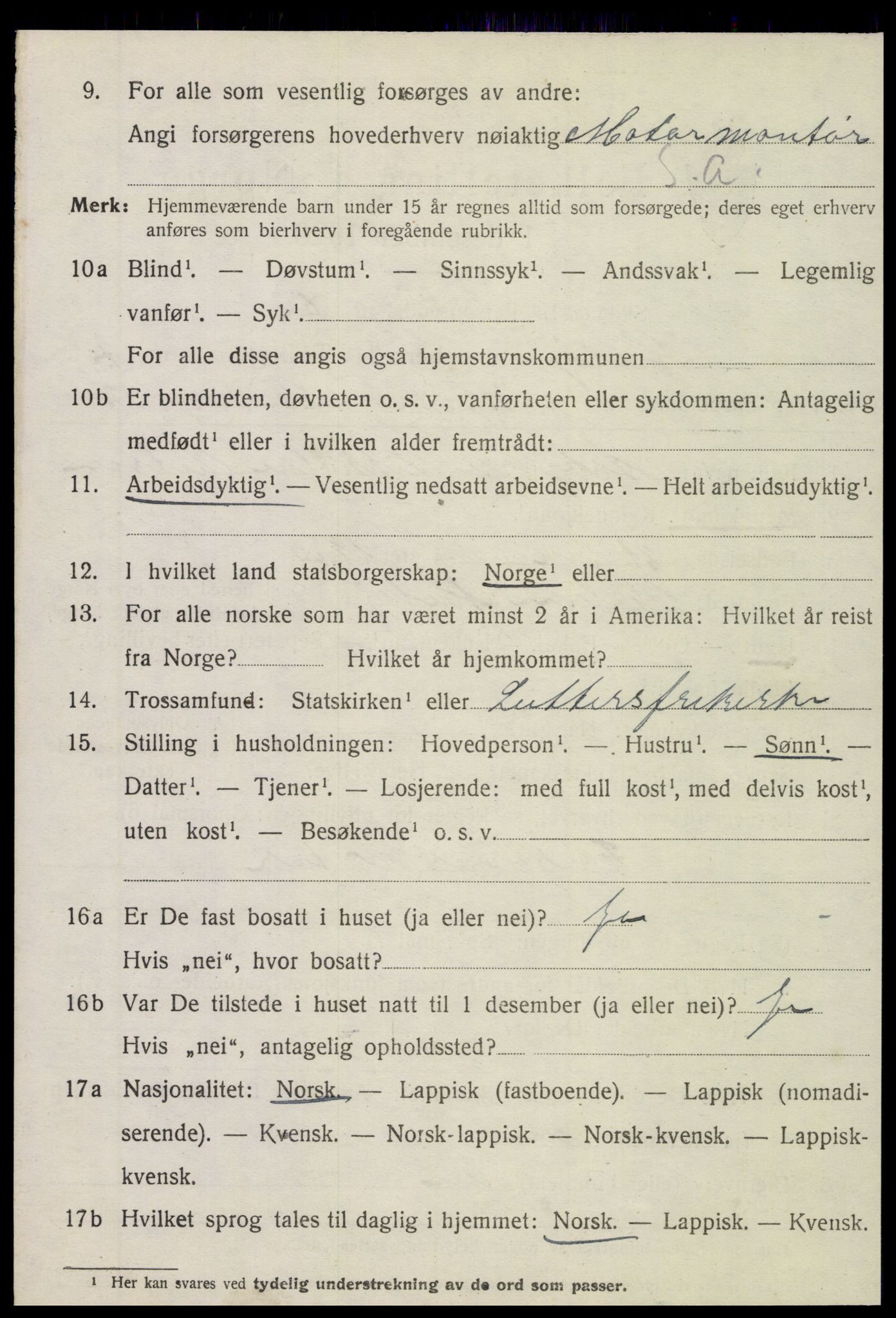 SAT, 1920 census for Meløy, 1920, p. 4114