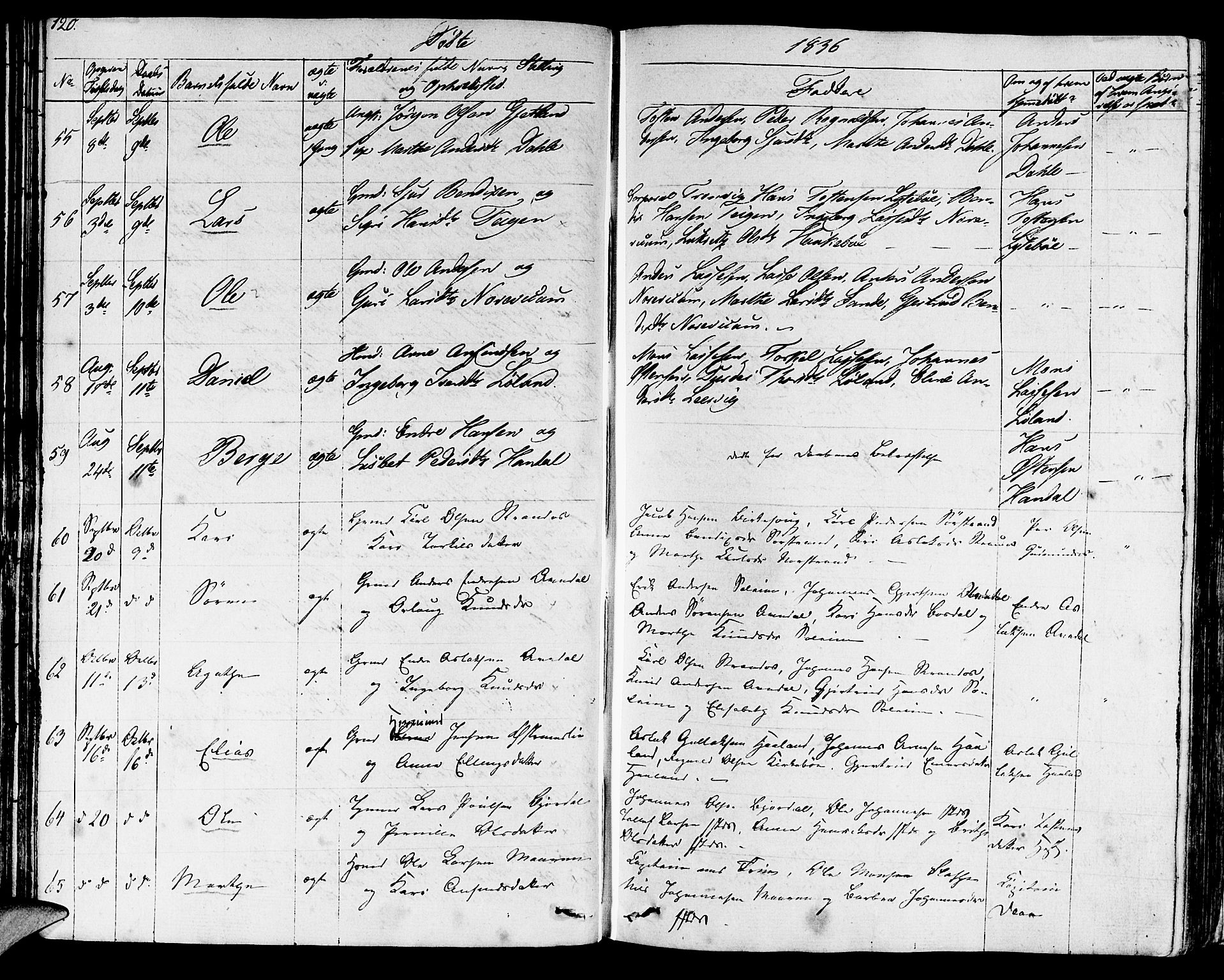 Lavik sokneprestembete, SAB/A-80901: Parish register (official) no. A 2I, 1821-1842, p. 120