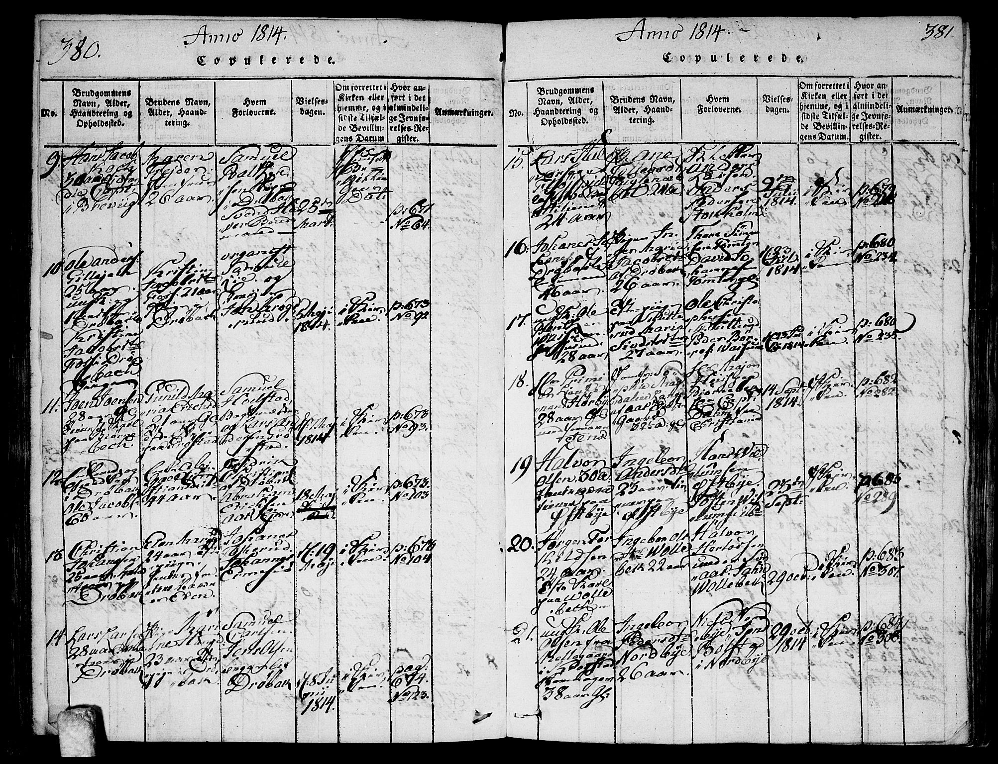 Ås prestekontor Kirkebøker, SAO/A-10894/F/Fa/L0003: Parish register (official) no. I 3, 1814-1818, p. 380-381