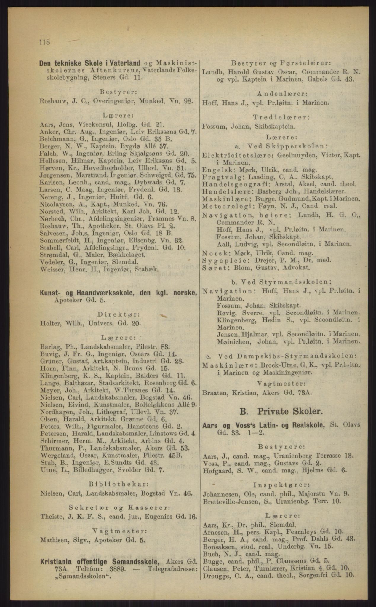 Kristiania/Oslo adressebok, PUBL/-, 1903, p. 118