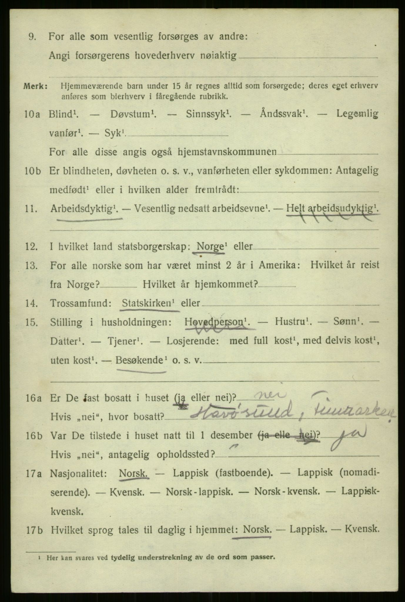 SATØ, 1920 census for Hammerfest, 1920, p. 5797
