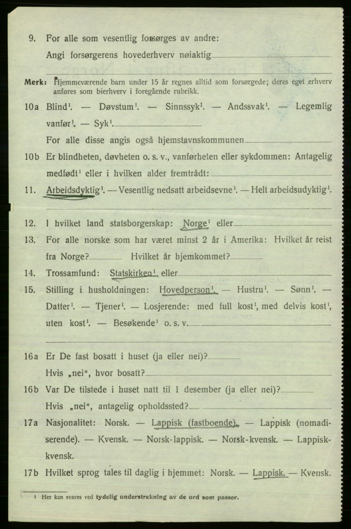 SATØ, 1920 census for Kjelvik, 1920, p. 1146