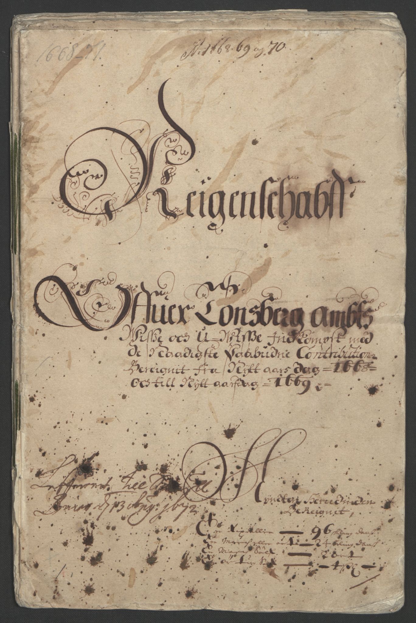 Rentekammeret inntil 1814, Reviderte regnskaper, Fogderegnskap, RA/EA-4092/R32/L1842: Fogderegnskap Jarlsberg grevskap, 1664-1673, p. 219