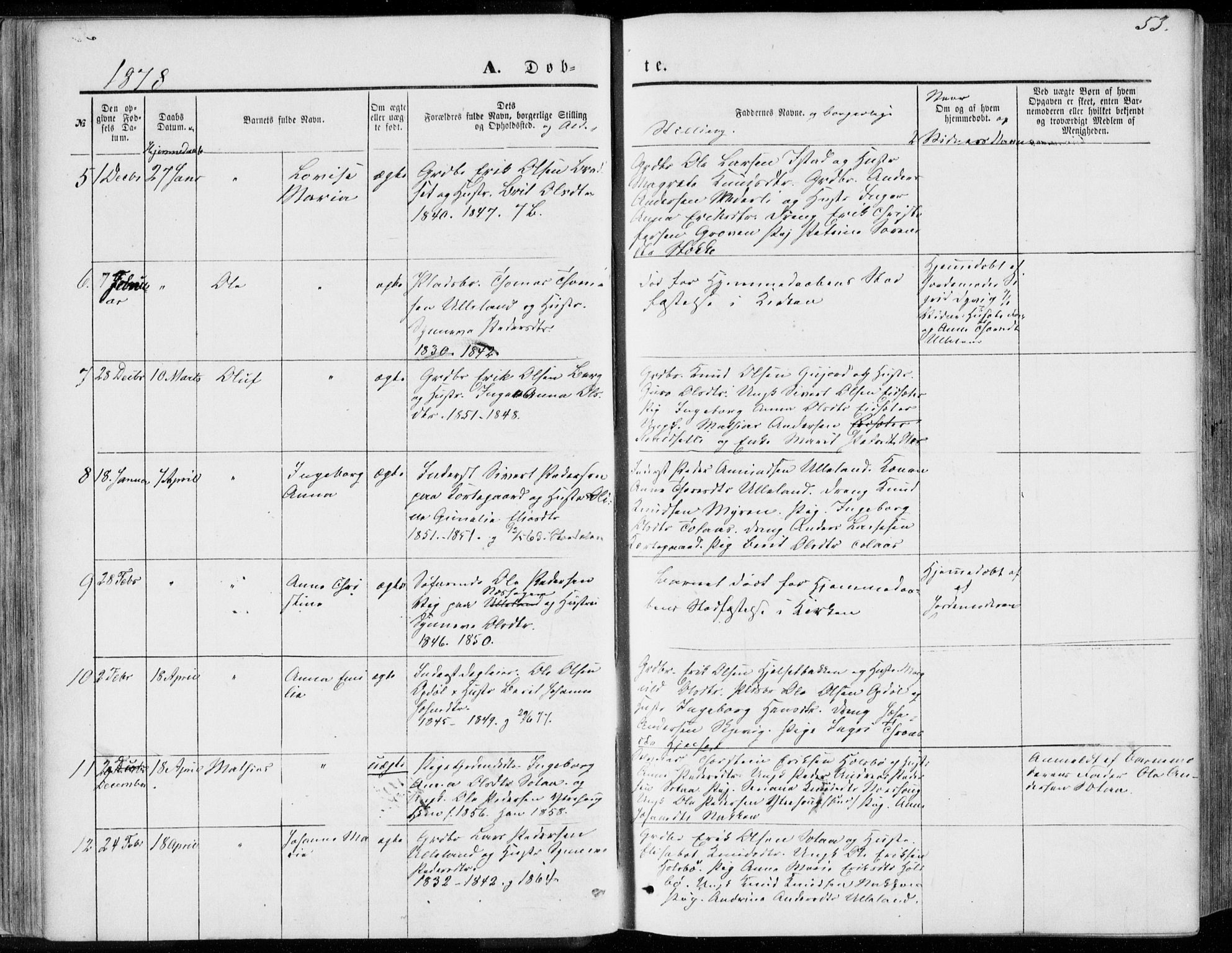 Ministerialprotokoller, klokkerbøker og fødselsregistre - Møre og Romsdal, AV/SAT-A-1454/557/L0681: Parish register (official) no. 557A03, 1869-1886, p. 53