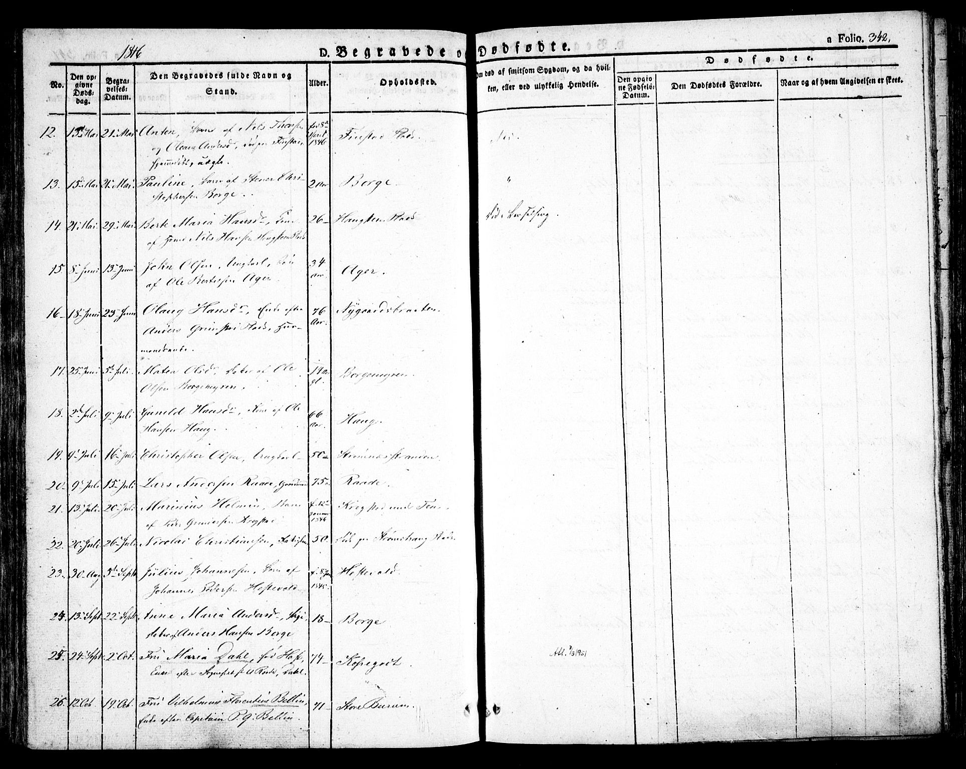 Råde prestekontor kirkebøker, SAO/A-2009/F/Fa/L0005: Parish register (official) no. 5, 1830-1853, p. 342