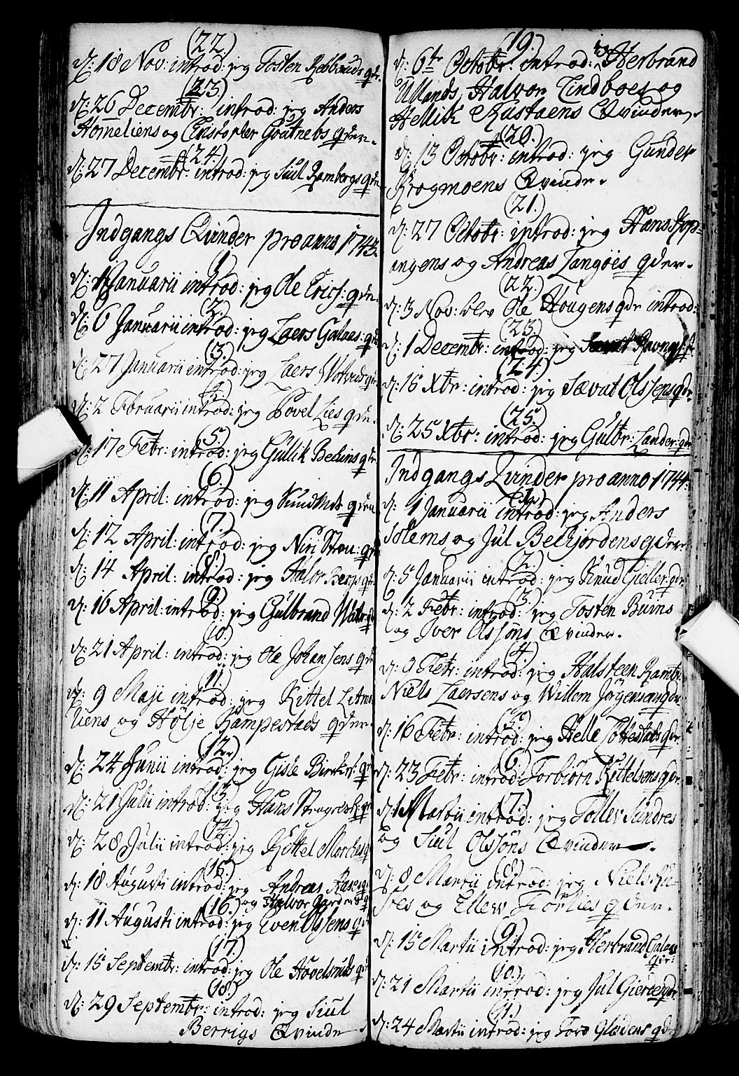 Flesberg kirkebøker, SAKO/A-18/F/Fa/L0002: Parish register (official) no. I 2, 1726-1747