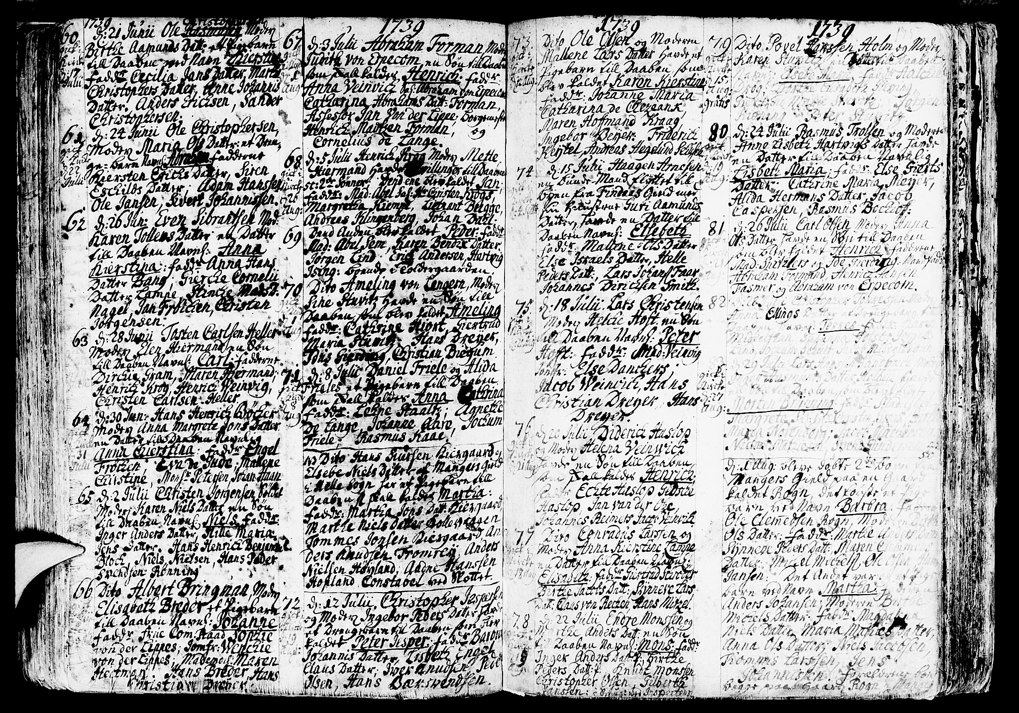 Nykirken Sokneprestembete, AV/SAB-A-77101/H/Haa/L0003: Parish register (official) no. A 3, 1717-1764, p. 175