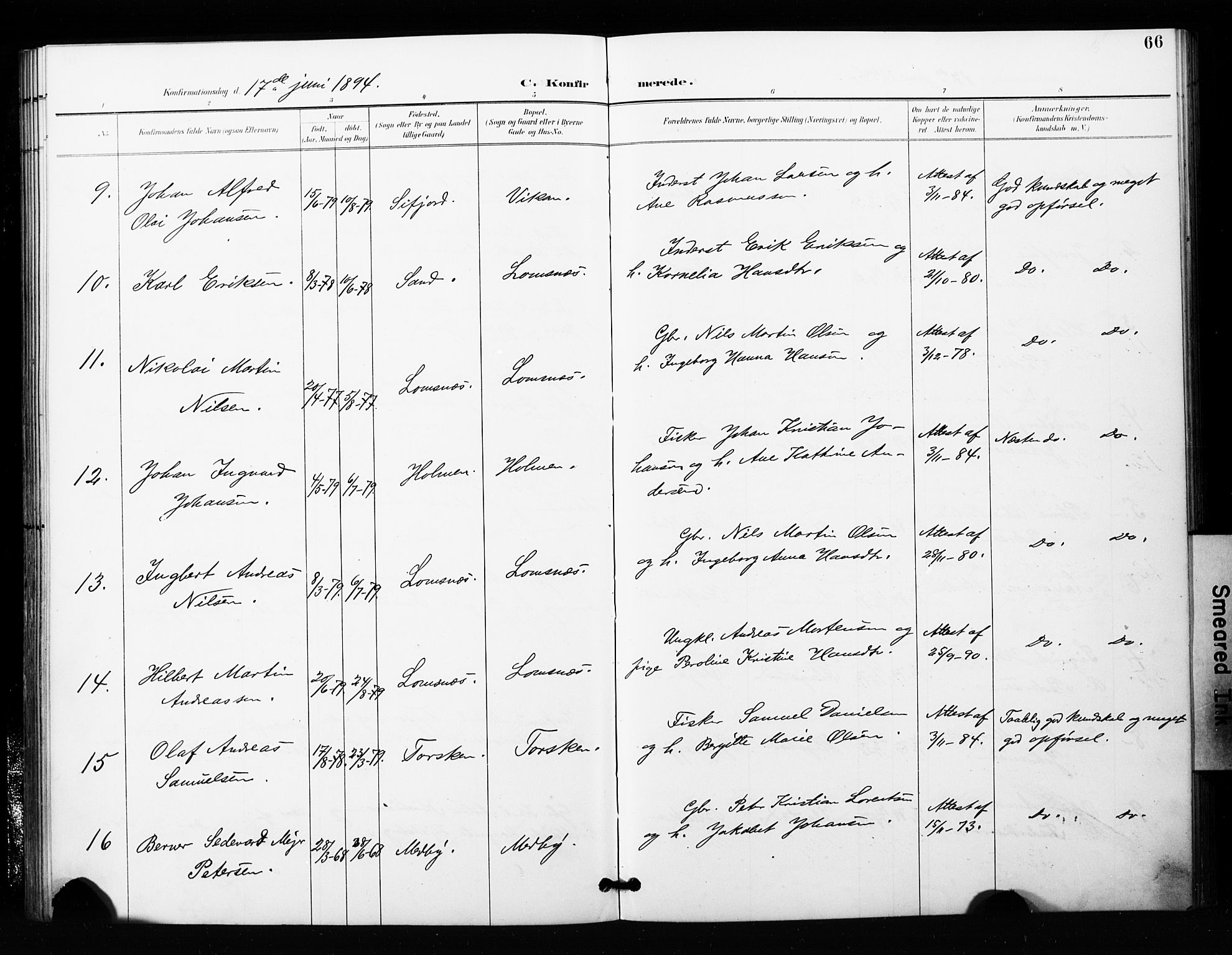 Berg sokneprestkontor, SATØ/S-1318/G/Ga/Gaa/L0006kirke: Parish register (official) no. 6, 1894-1904, p. 66