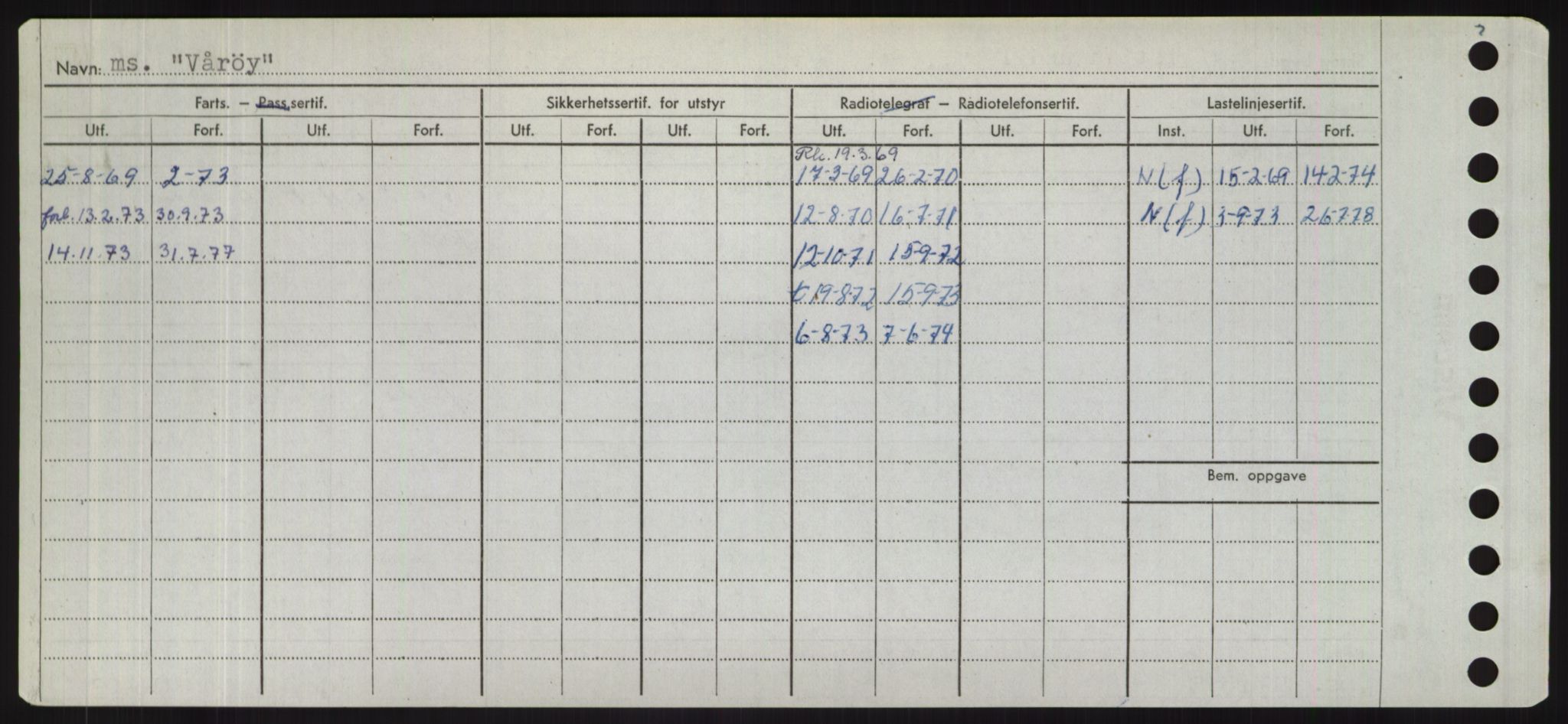 Sjøfartsdirektoratet med forløpere, Skipsmålingen, RA/S-1627/H/Hd/L0042: Fartøy, Vi-We, p. 238