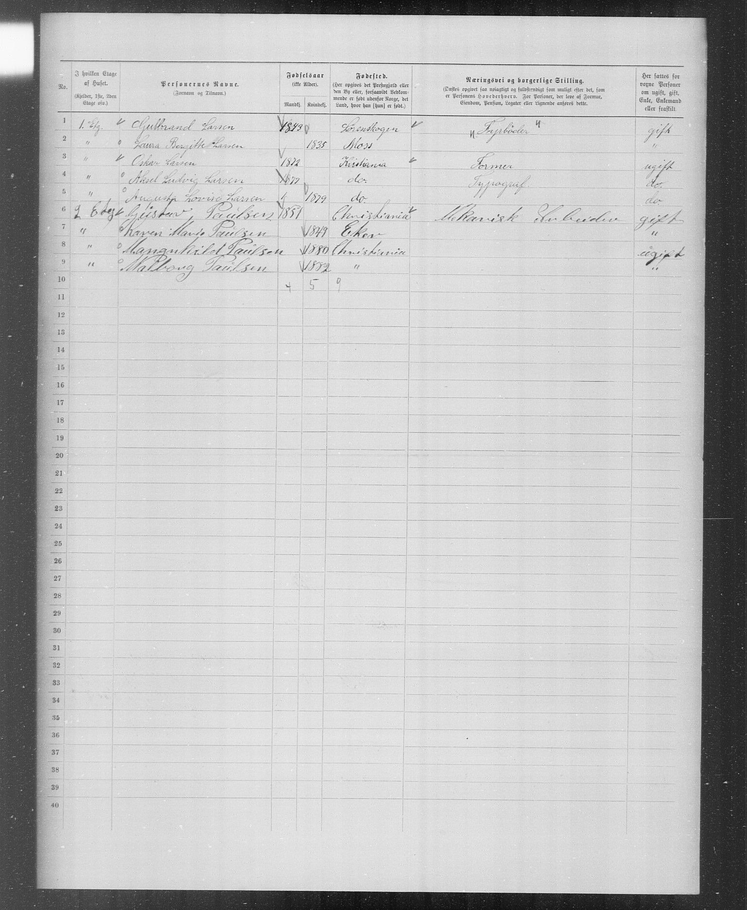 OBA, Municipal Census 1899 for Kristiania, 1899, p. 5535