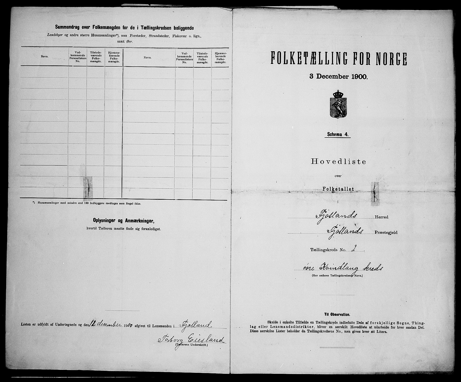 SAK, 1900 census for Fjotland, 1900, p. 17