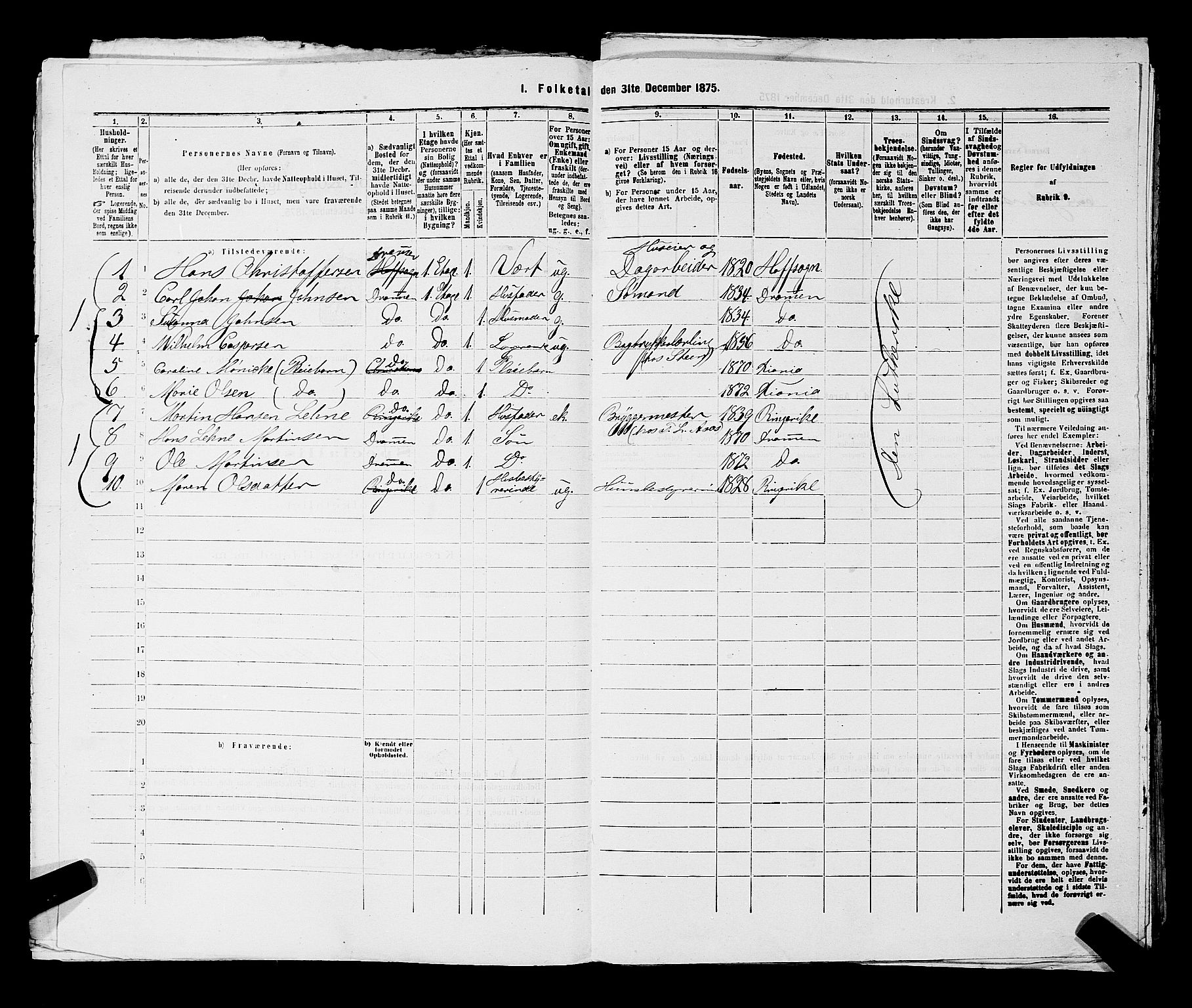 SAKO, 1875 census for 0602 Drammen, 1875, p. 1495