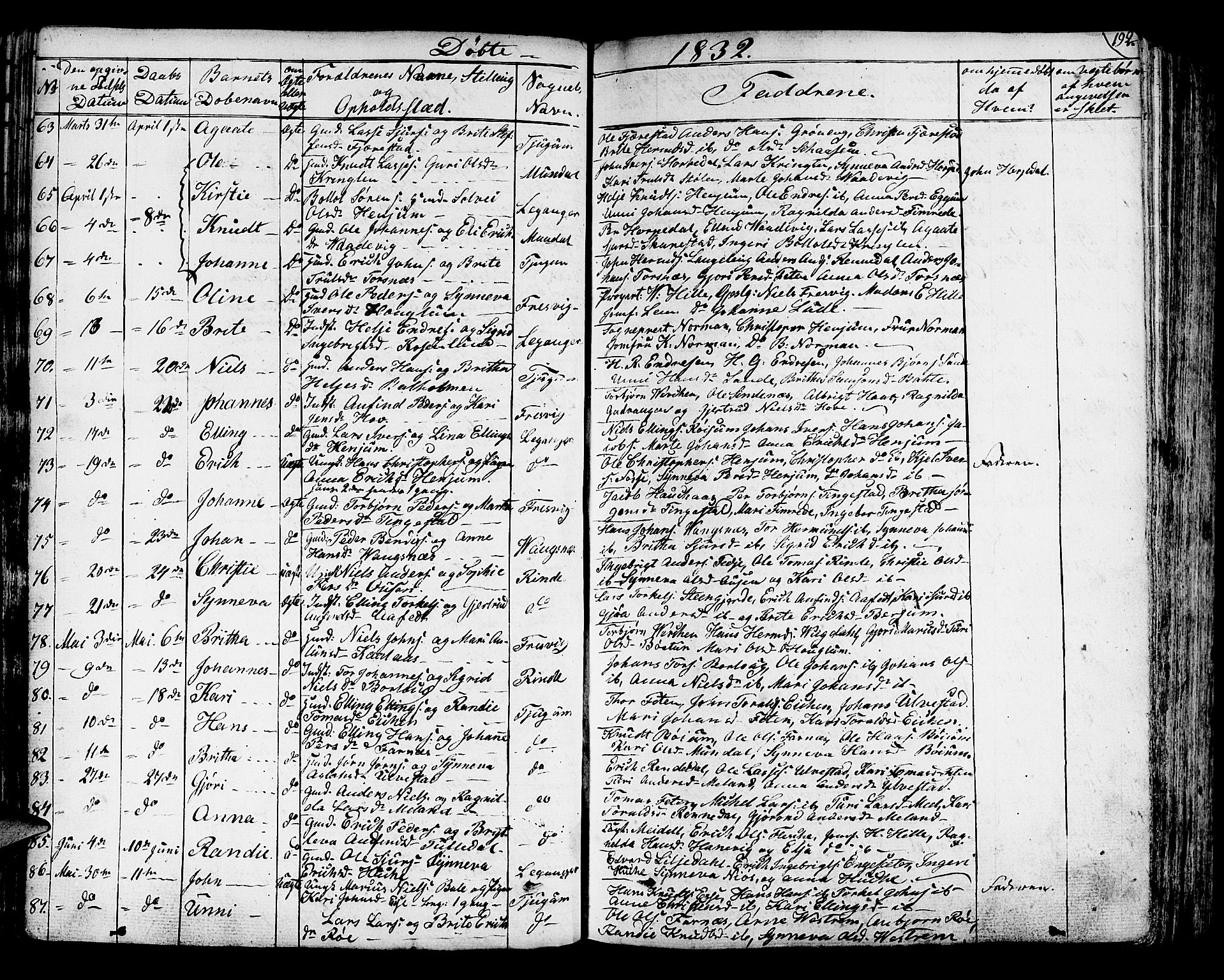 Leikanger sokneprestembete, AV/SAB-A-81001/H/Haa/Haaa/L0006: Parish register (official) no. A 6, 1810-1838, p. 192