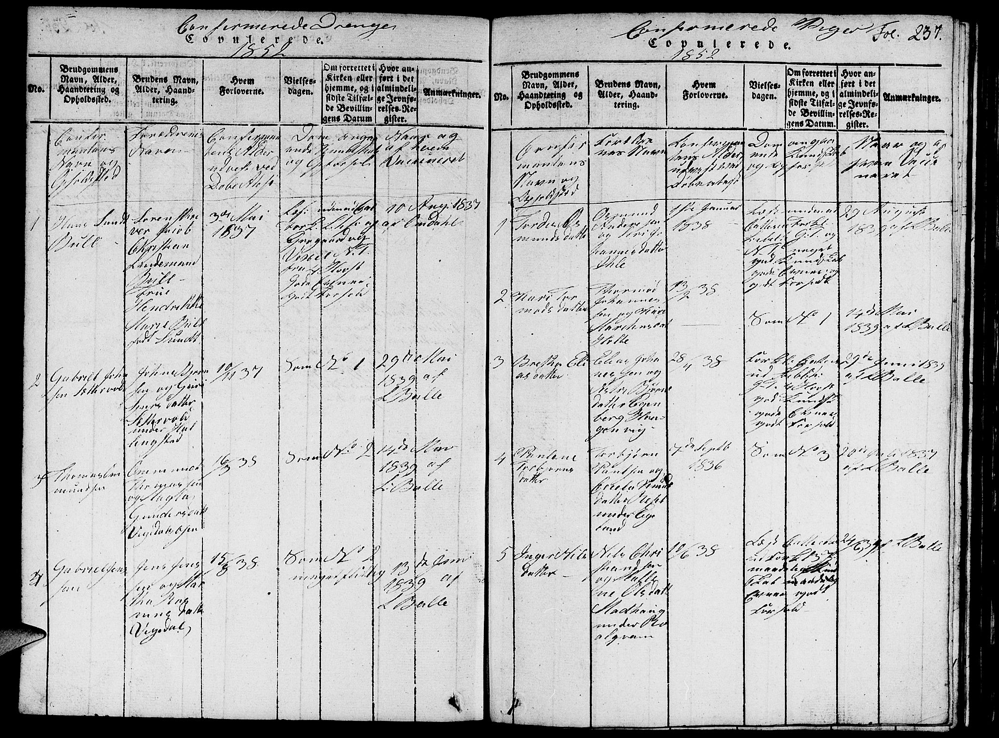 Vikedal sokneprestkontor, AV/SAST-A-101840/01/V: Parish register (copy) no. B 1, 1816-1853, p. 237