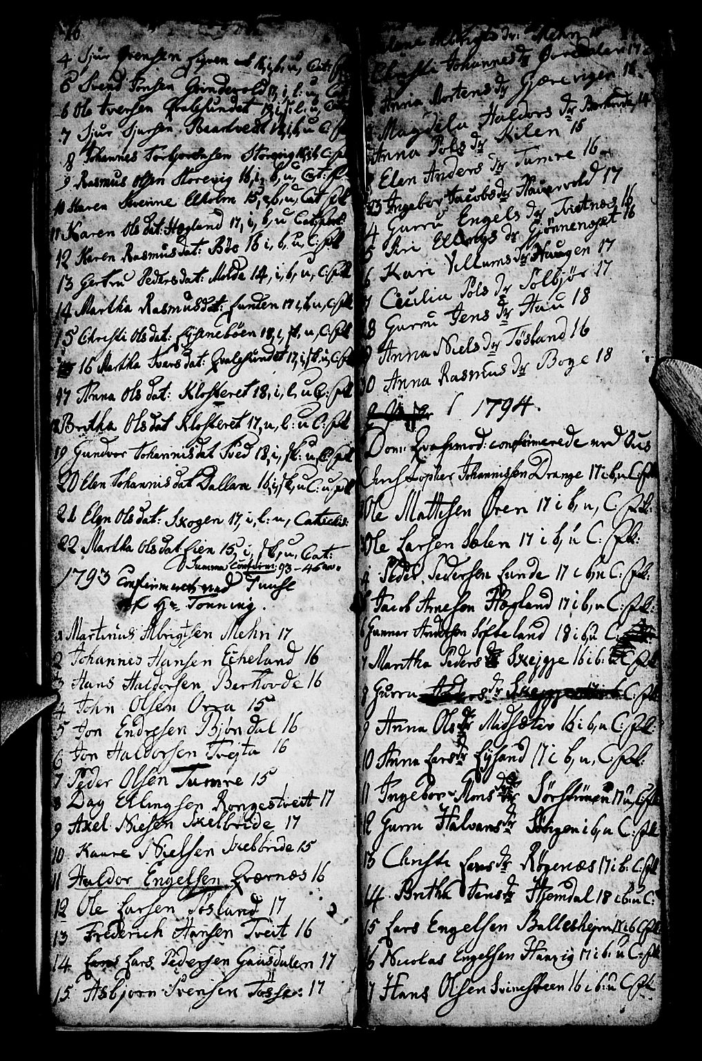 Os sokneprestembete, SAB/A-99929: Parish register (official) no. A 13, 1783-1810, p. 16-17