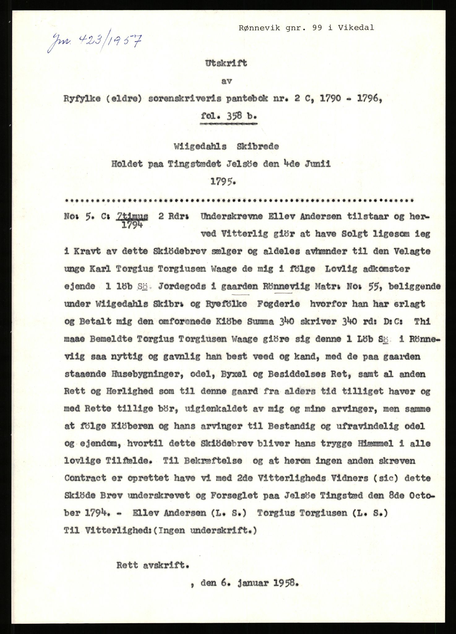 Statsarkivet i Stavanger, SAST/A-101971/03/Y/Yj/L0071: Avskrifter sortert etter gårdsnavn: Røden lille - Røvær, 1750-1930, p. 390