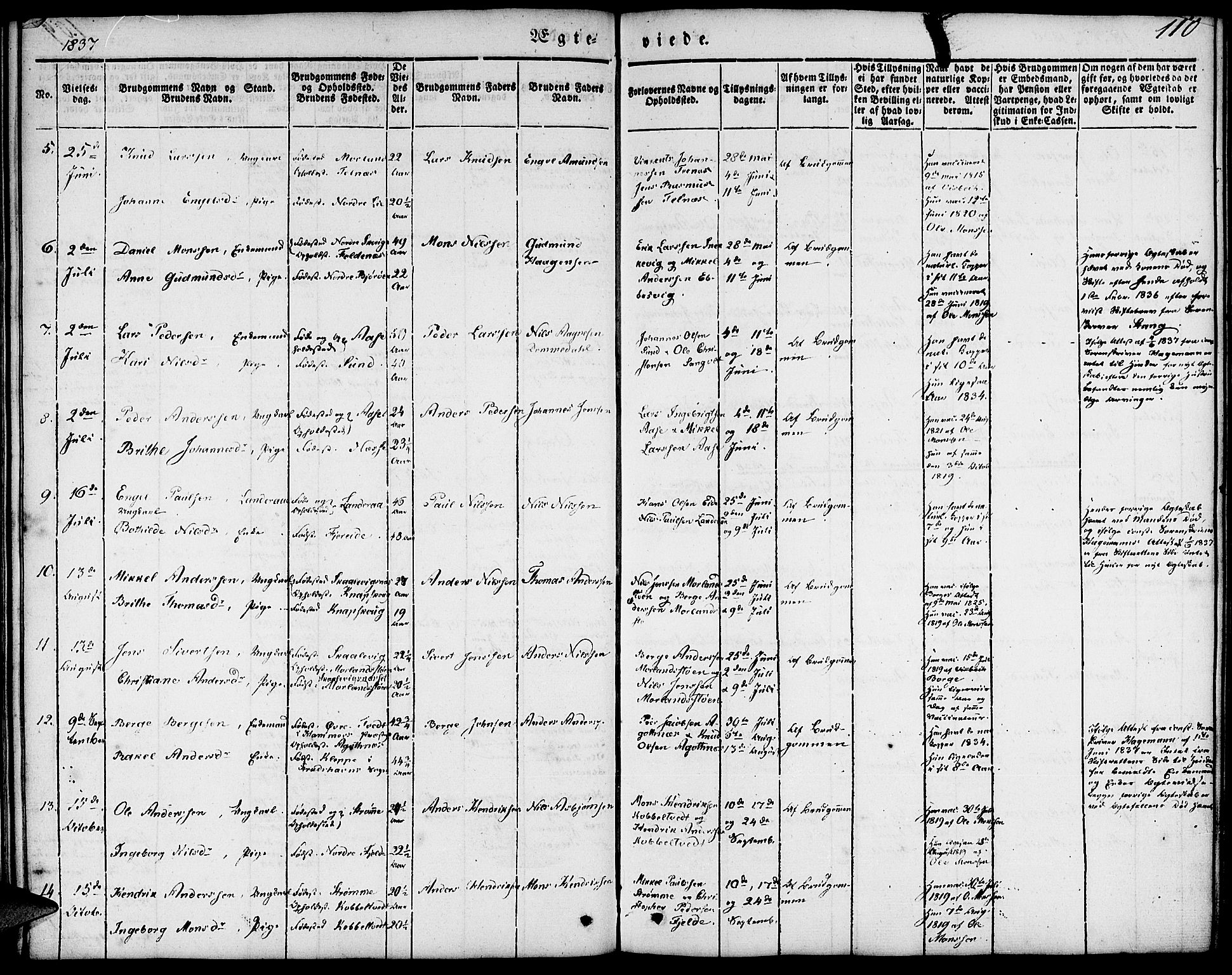 Fjell sokneprestembete, SAB/A-75301/H/Haa: Parish register (official) no. A 1, 1835-1850, p. 110