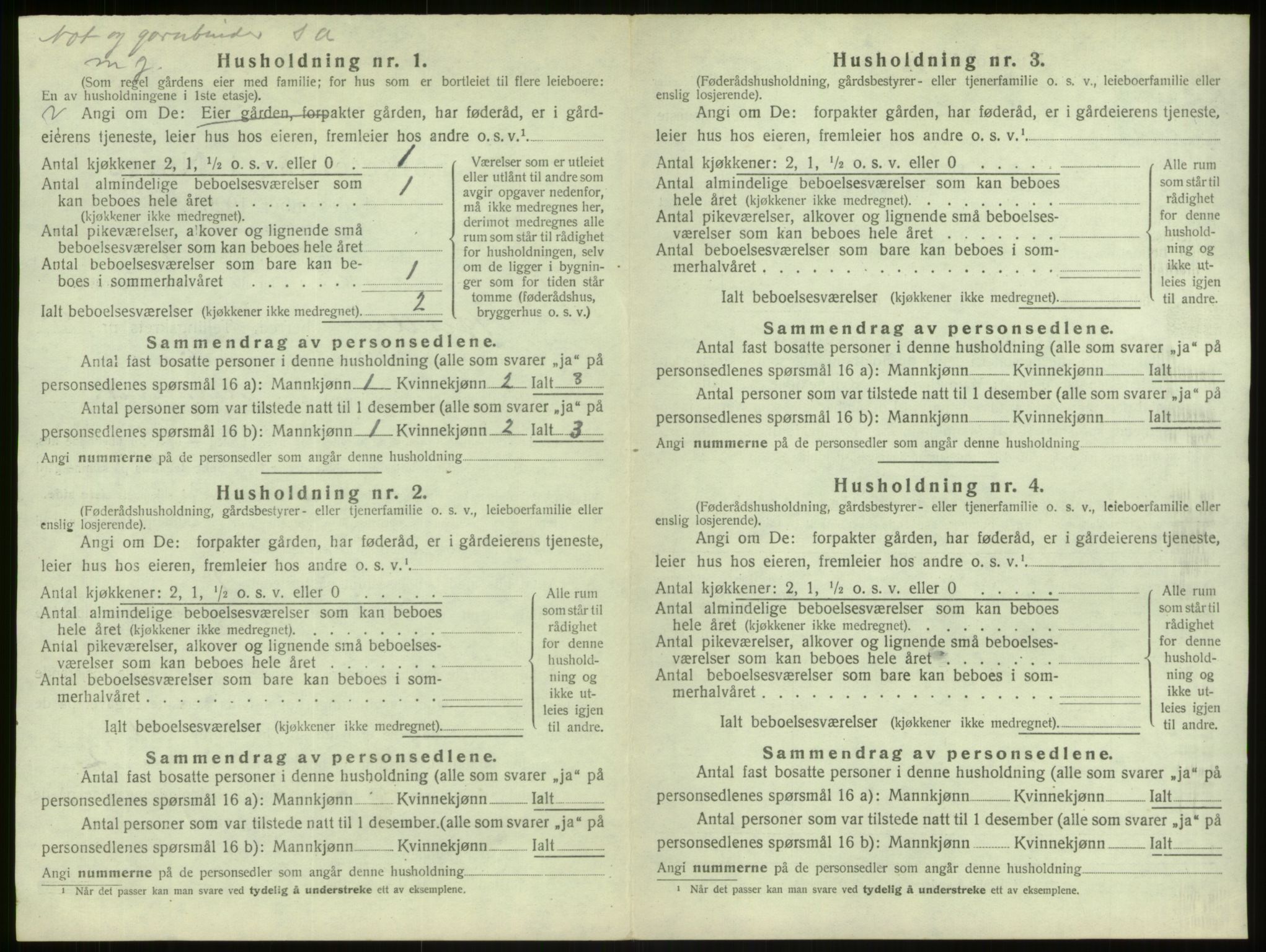 SAB, 1920 census for Herdla, 1920, p. 443