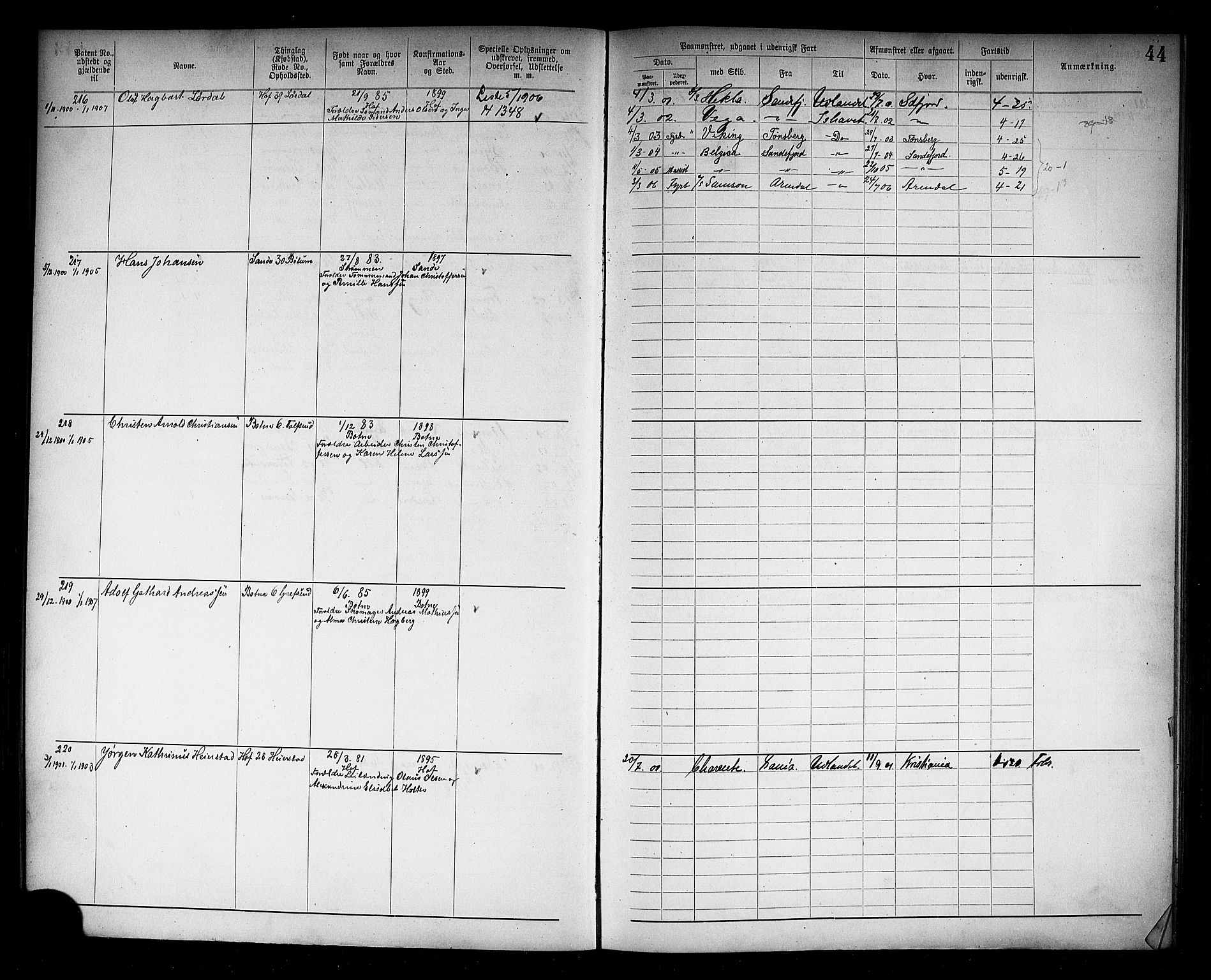 Holmestrand innrulleringskontor, AV/SAKO-A-1151/F/Fb/L0002: Annotasjonsrulle, 1894-1911, p. 47